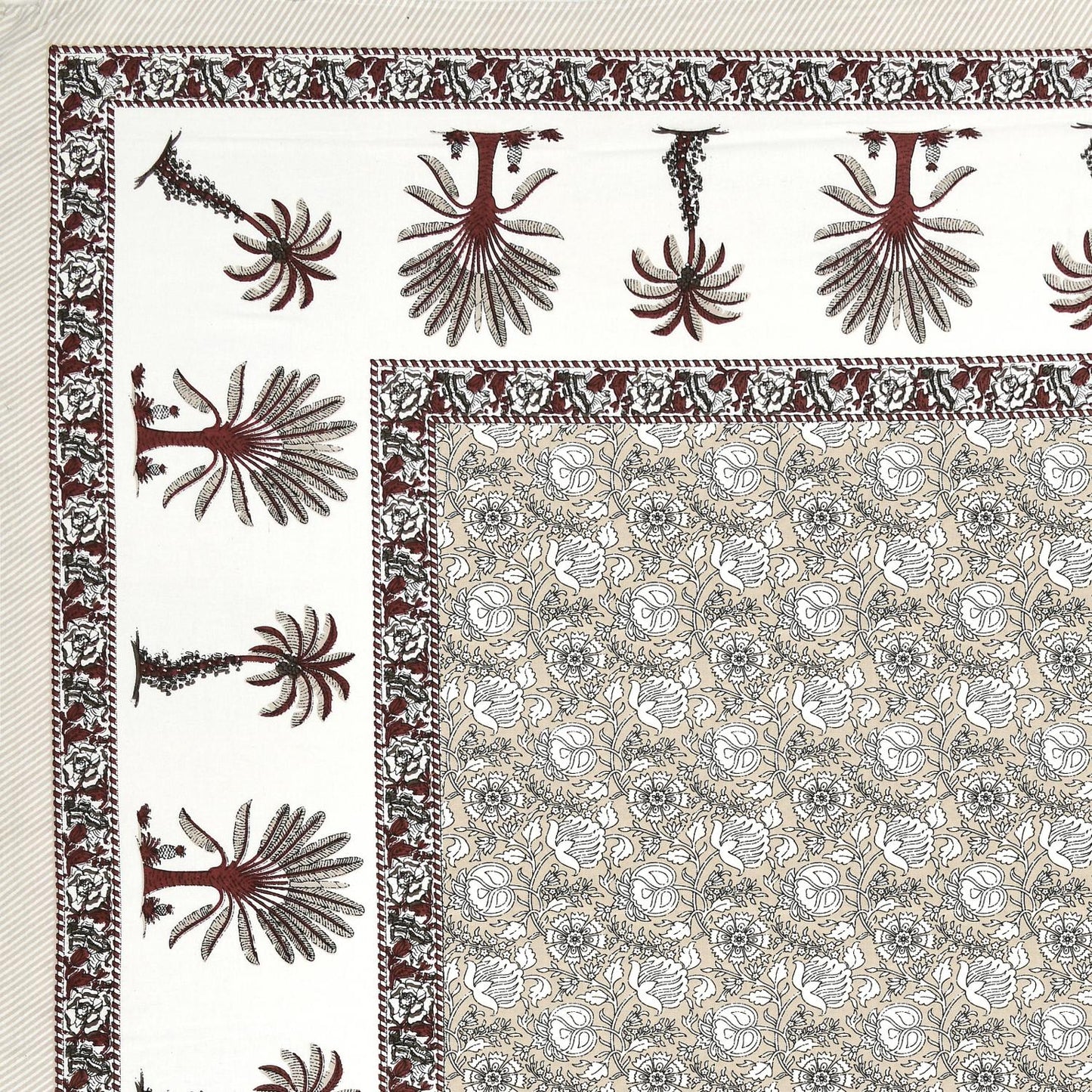 Cotton Jaipuri Diwan Size  Bedsheet With 2 Zipper Pillow Cover (Size 70*100)