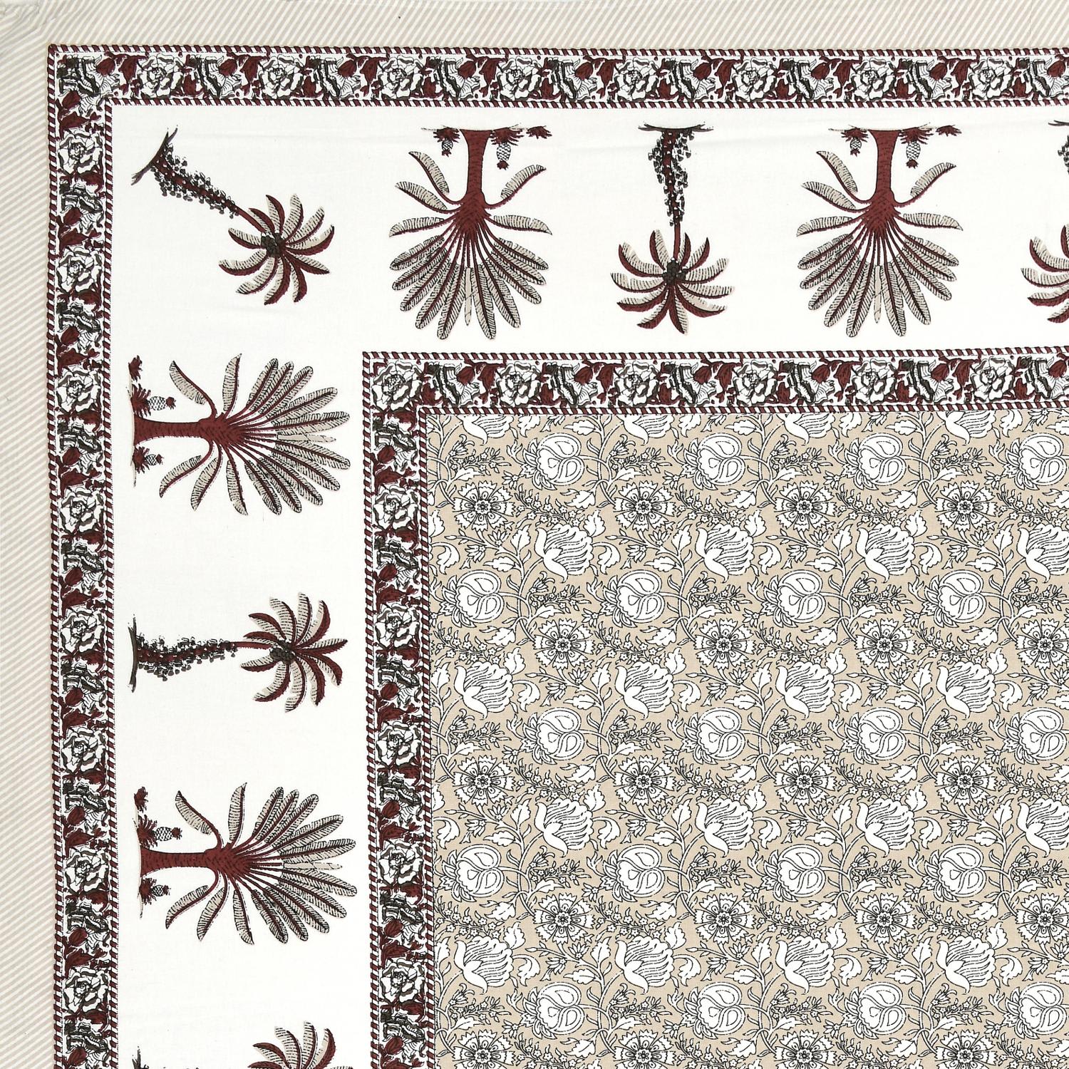 Cotton Jaipuri Diwan Size  Bedsheet With 2 Zipper Pillow Cover (Size 70*100)