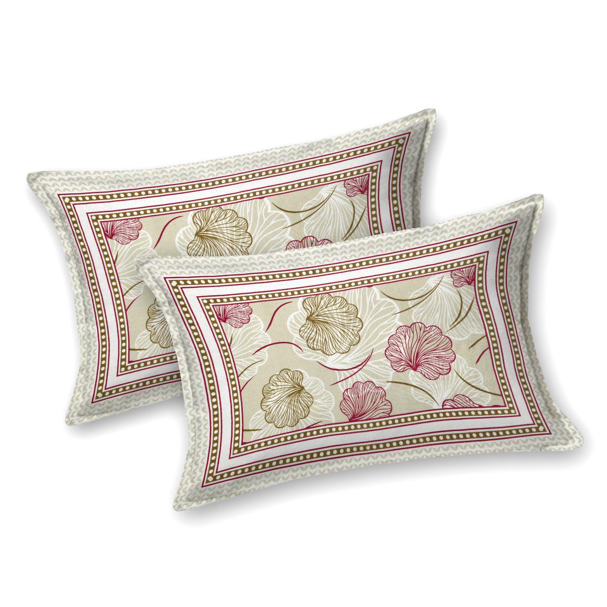 Cotton Jaipuri Diwan Size  Bedsheet With 2 Zipper Pillow Cover (Size 70*100)