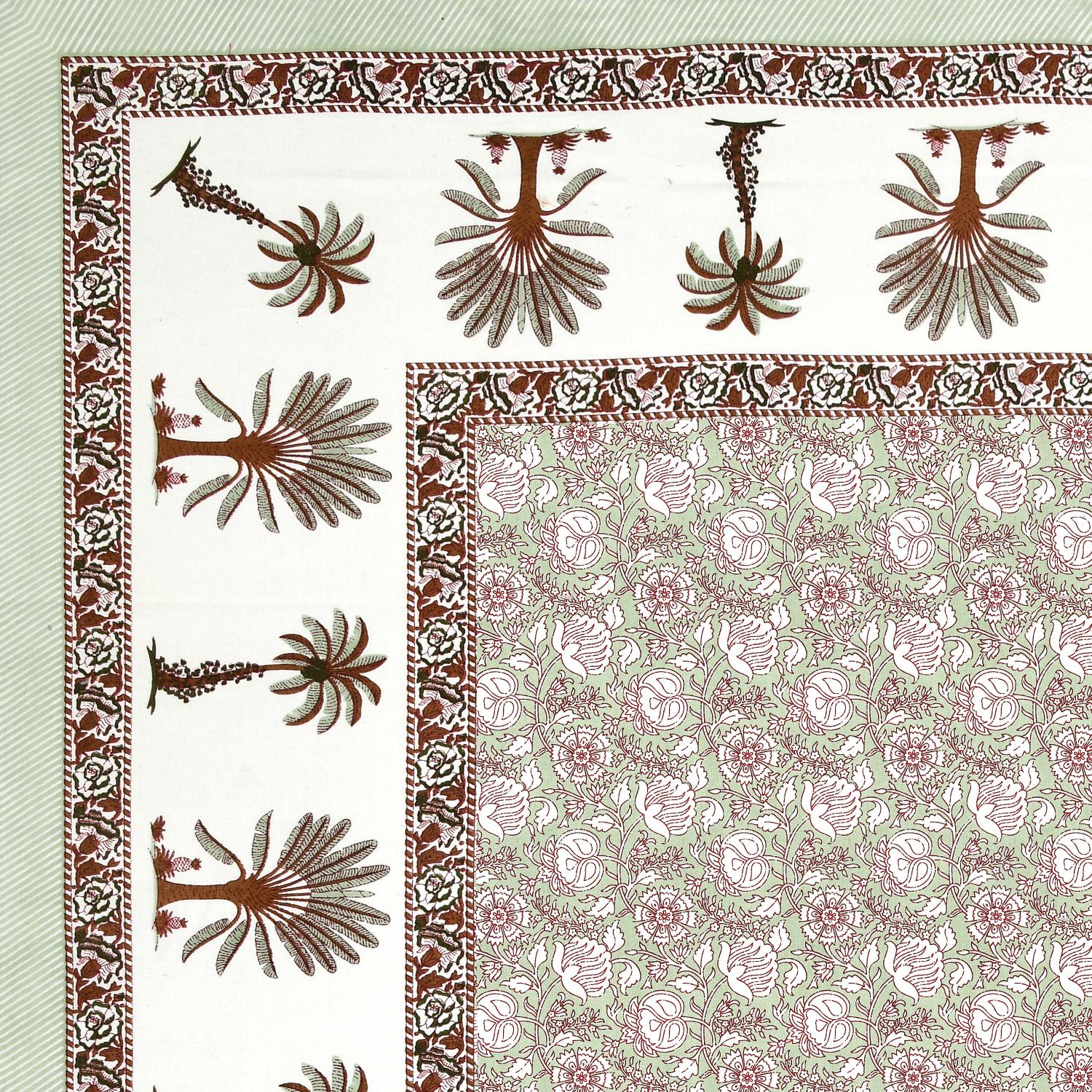 Cotton Jaipuri Diwan Size  Bedsheet With 2 Zipper Pillow Cover (Size 70*100)