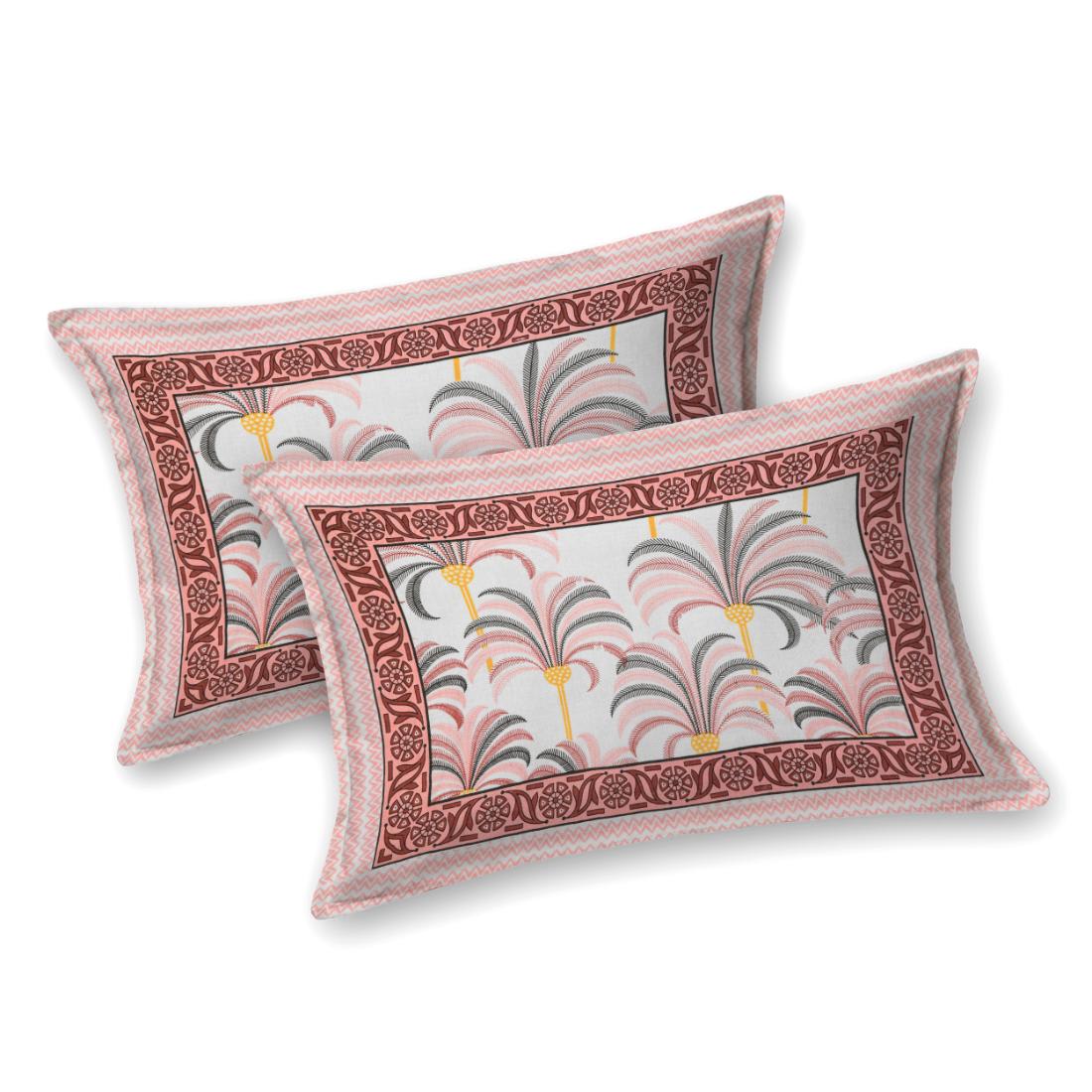 Cotton Jaipuri Diwan Size  Bedsheet With 2 Zipper Pillow Cover (Size 70*100)