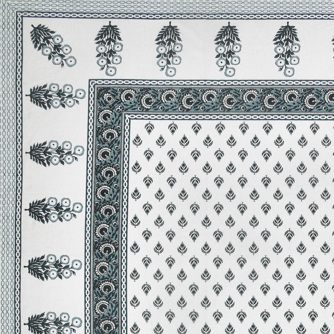 Cotton Jaipuri Diwan Size  Bedsheet With 2 Zipper Pillow Cover (Size 70*100)
