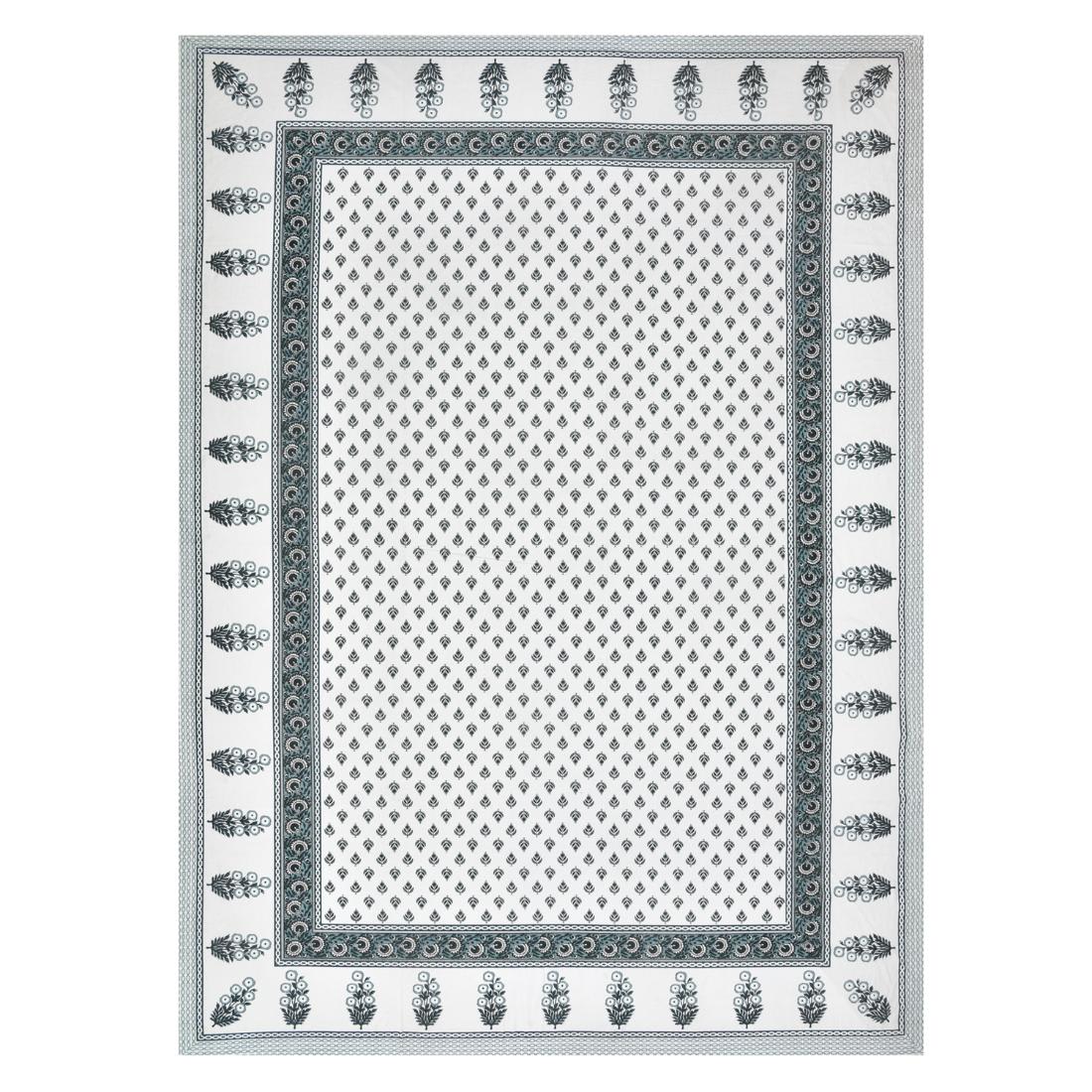 Cotton Jaipuri Diwan Size  Bedsheet With 2 Zipper Pillow Cover (Size 70*100)