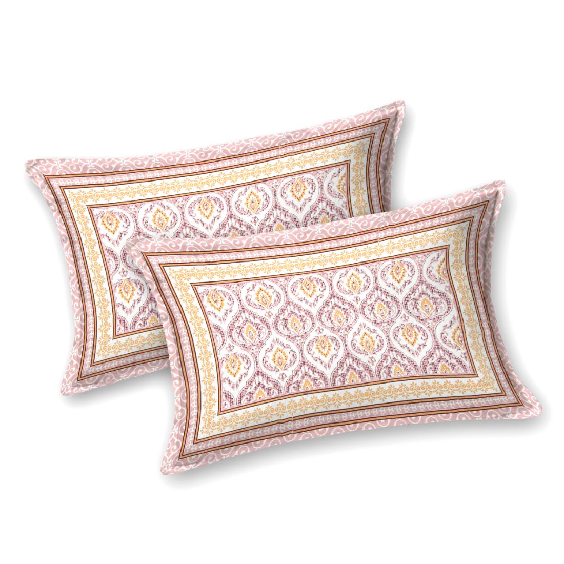 Cotton Jaipuri Diwan Size  Bedsheet With 2 Zipper Pillow Cover (Size 70*100)