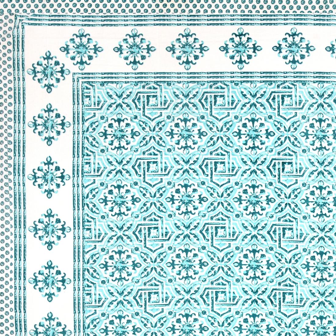 Cotton Jaipuri Diwan Size  Bedsheet With 2 Zipper Pillow Cover (Size 70*100)