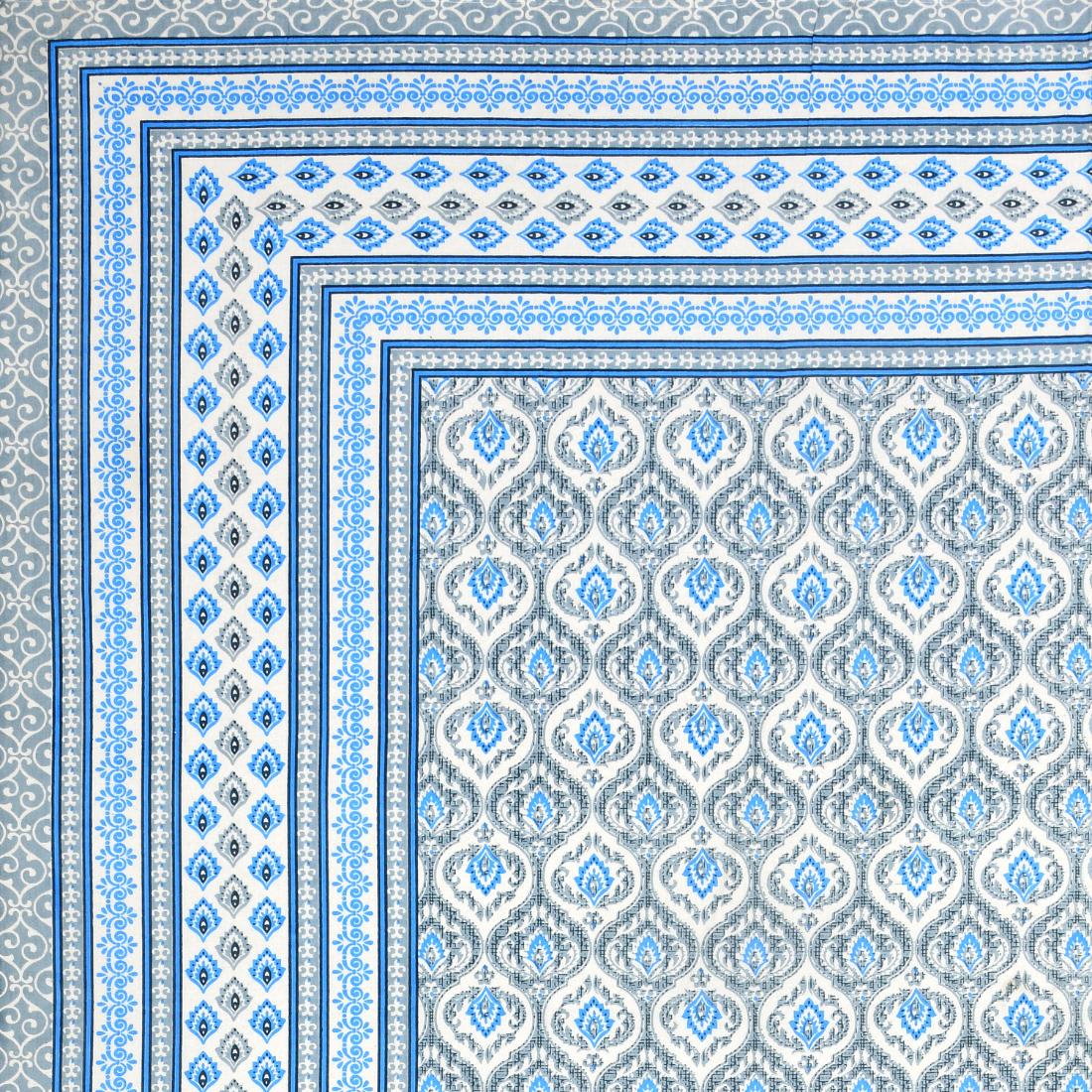 Cotton Jaipuri Diwan Size  Bedsheet With 2 Zipper Pillow Cover (Size 70*100)