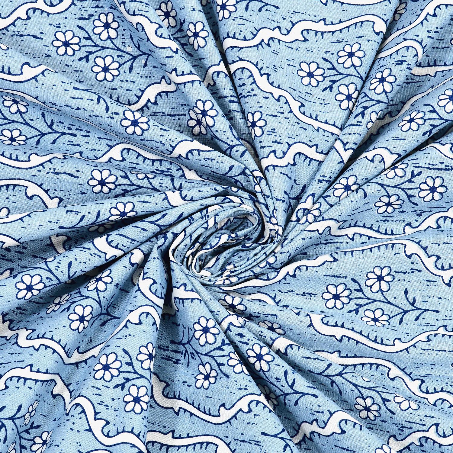 Cotton Jaipuri Diwan Size  Bedsheet With 2 Zipper Pillow Cover (Size 70*100)