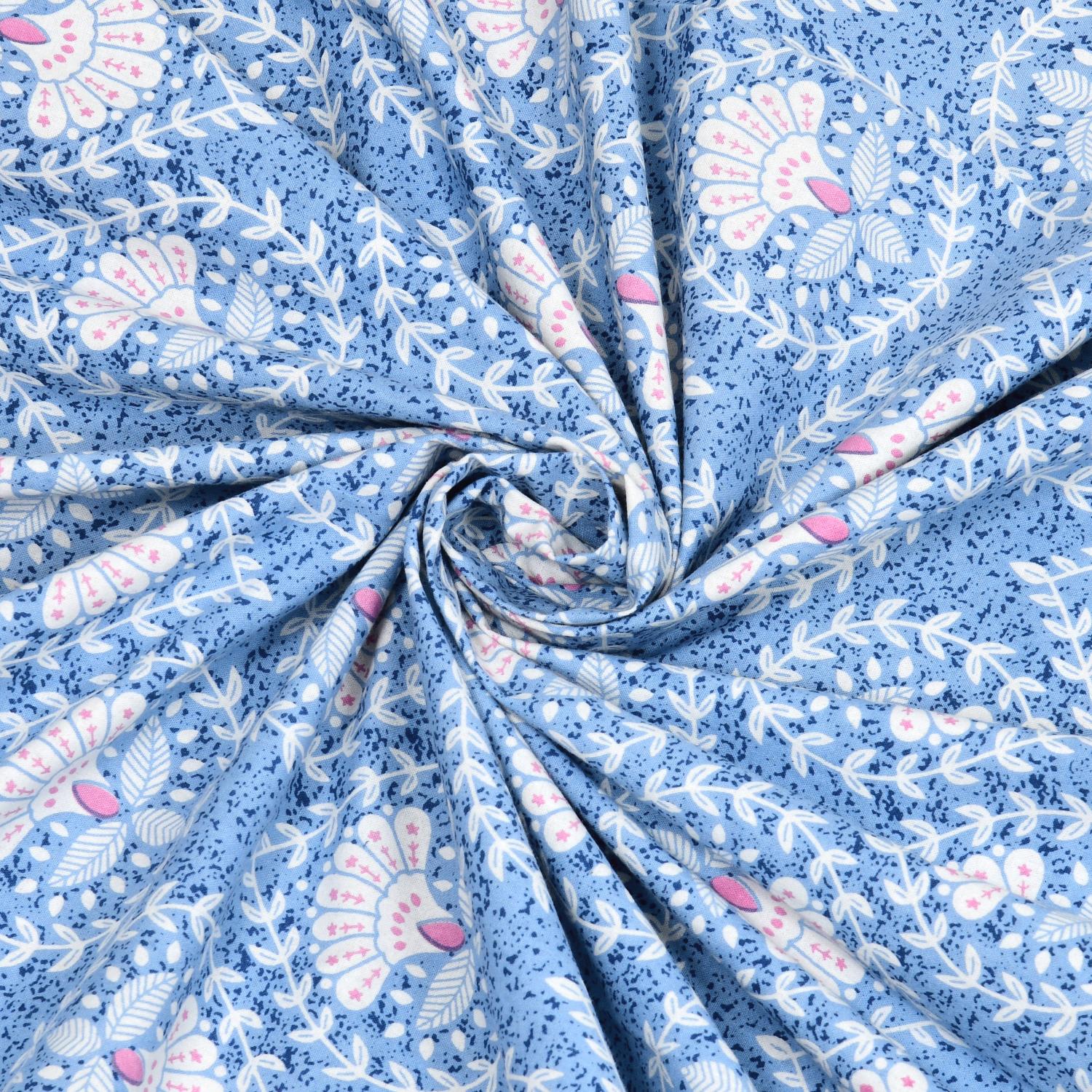 Cotton Jaipuri Diwan Size  Bedsheet With 2 Zipper Pillow Cover (Size 70*100)