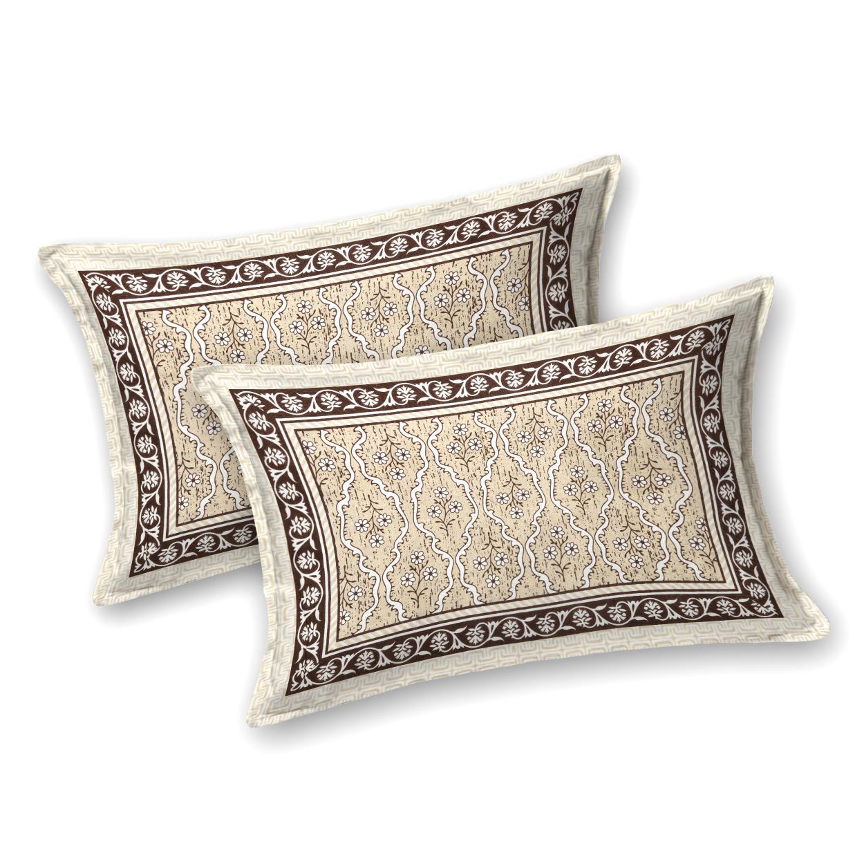 Cotton Jaipuri Diwan Size  Bedsheet With 2 Zipper Pillow Cover (Size 70*100)
