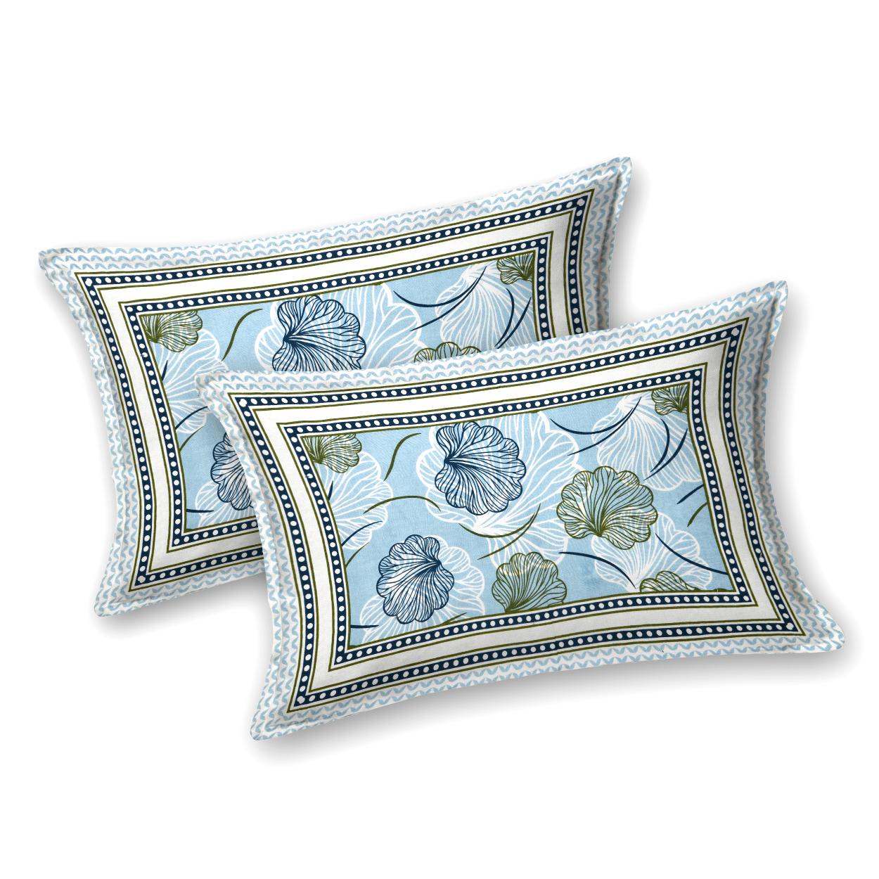 Cotton Jaipuri Diwan Size  Bedsheet With 2 Zipper Pillow Cover (Size 70*100)