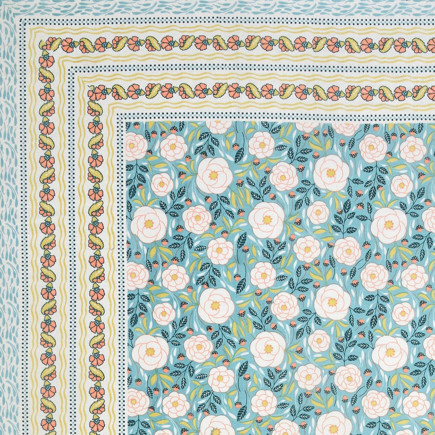 Cotton Jaipuri Diwan Size  Bedsheet With 2 Zipper Pillow Cover (Size 70*100)