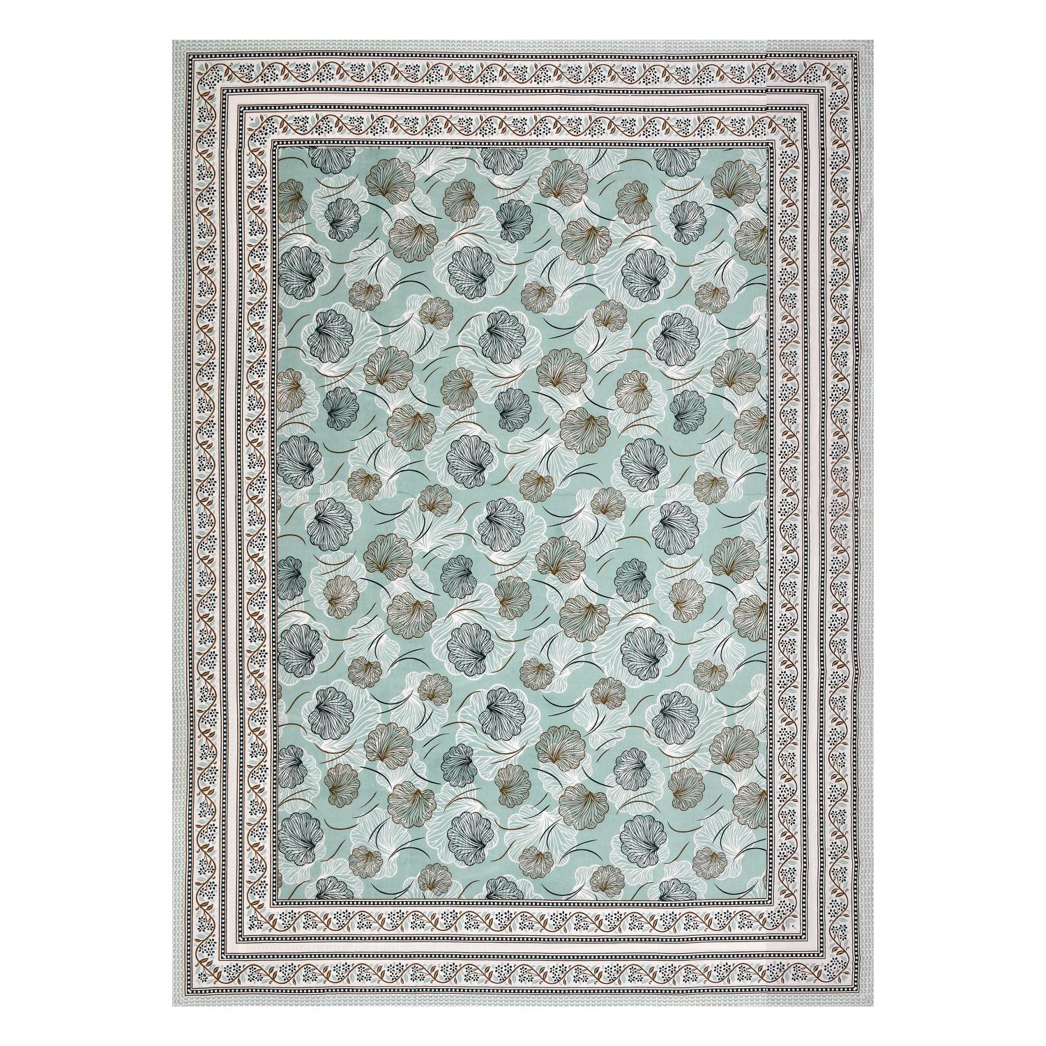 Cotton Jaipuri Diwan Size  Bedsheet With 2 Zipper Pillow Cover (Size 70*100)