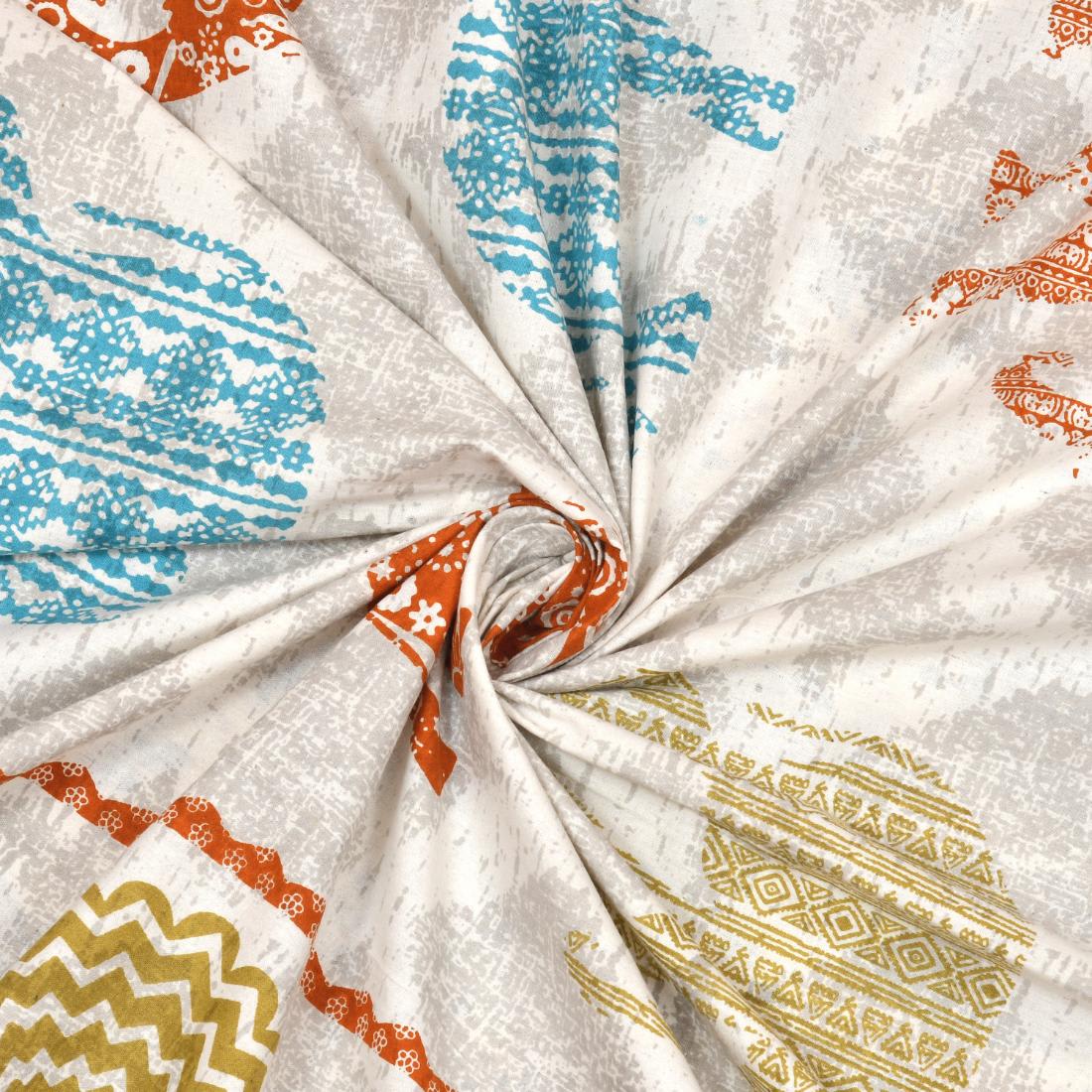 Cotton Jaipuri Diwan Size  Bedsheet With 2 Zipper Pillow Cover (Size 70*100)