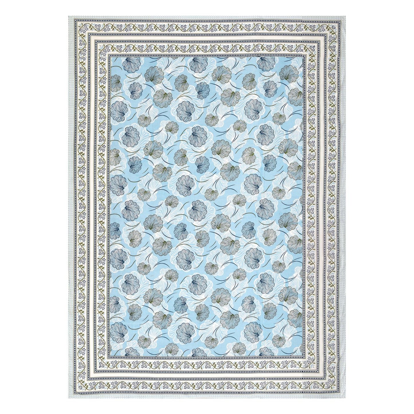 Cotton Jaipuri Diwan Size  Bedsheet With 2 Zipper Pillow Cover (Size 70*100)