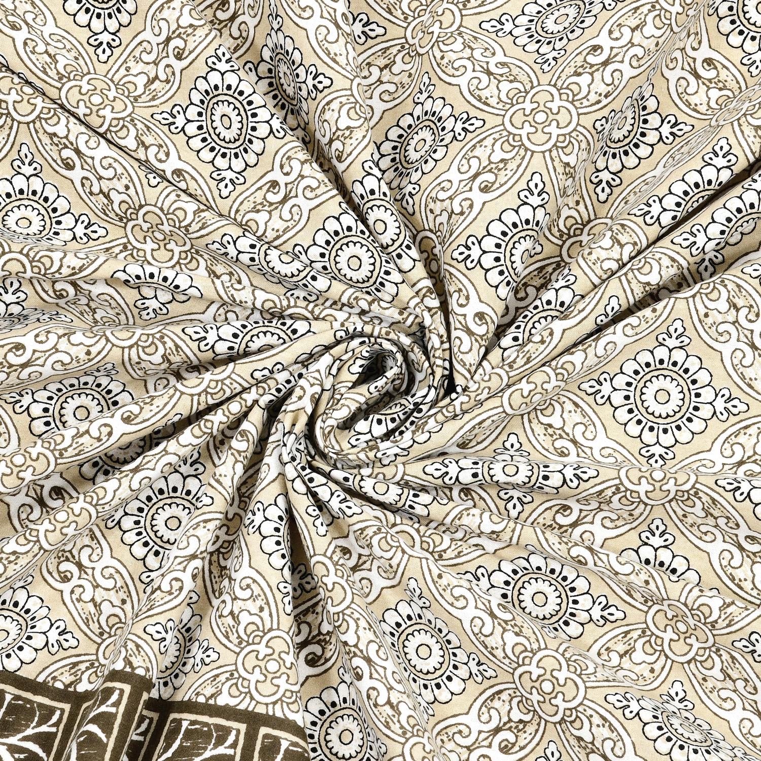 Cotton Jaipuri Diwan Size  Bedsheet With 2 Zipper Pillow Cover (Size 70*100)