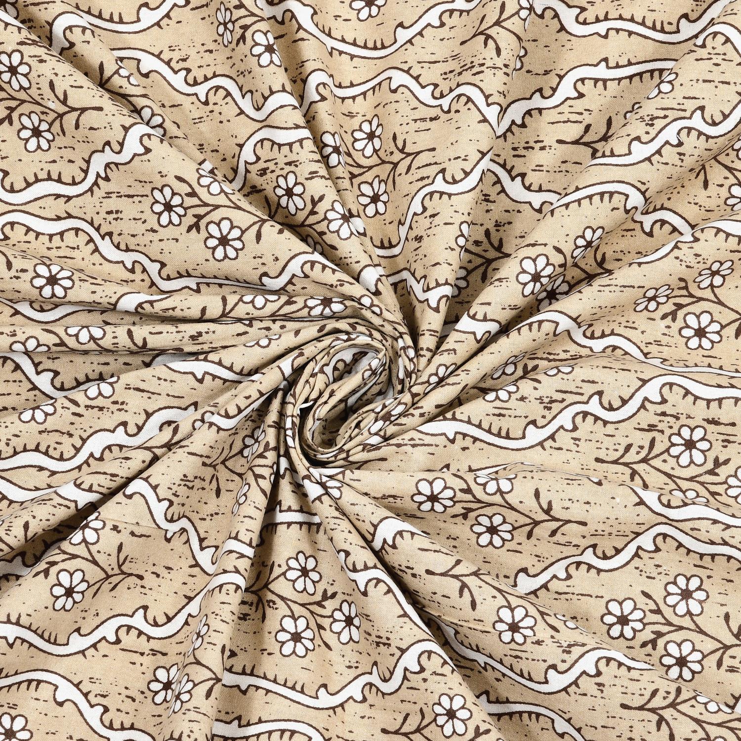 Cotton Jaipuri Diwan Size  Bedsheet With 2 Zipper Pillow Cover (Size 70*100)