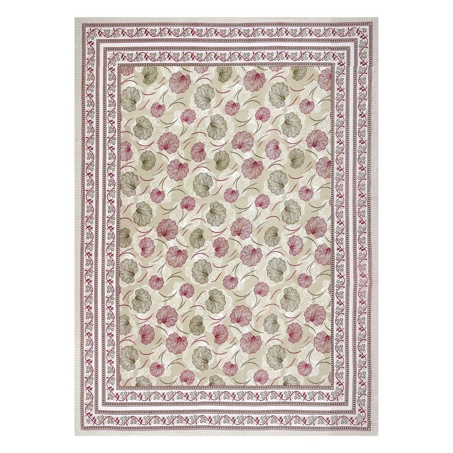 Cotton Jaipuri Diwan Size  Bedsheet With 2 Zipper Pillow Cover (Size 70*100)