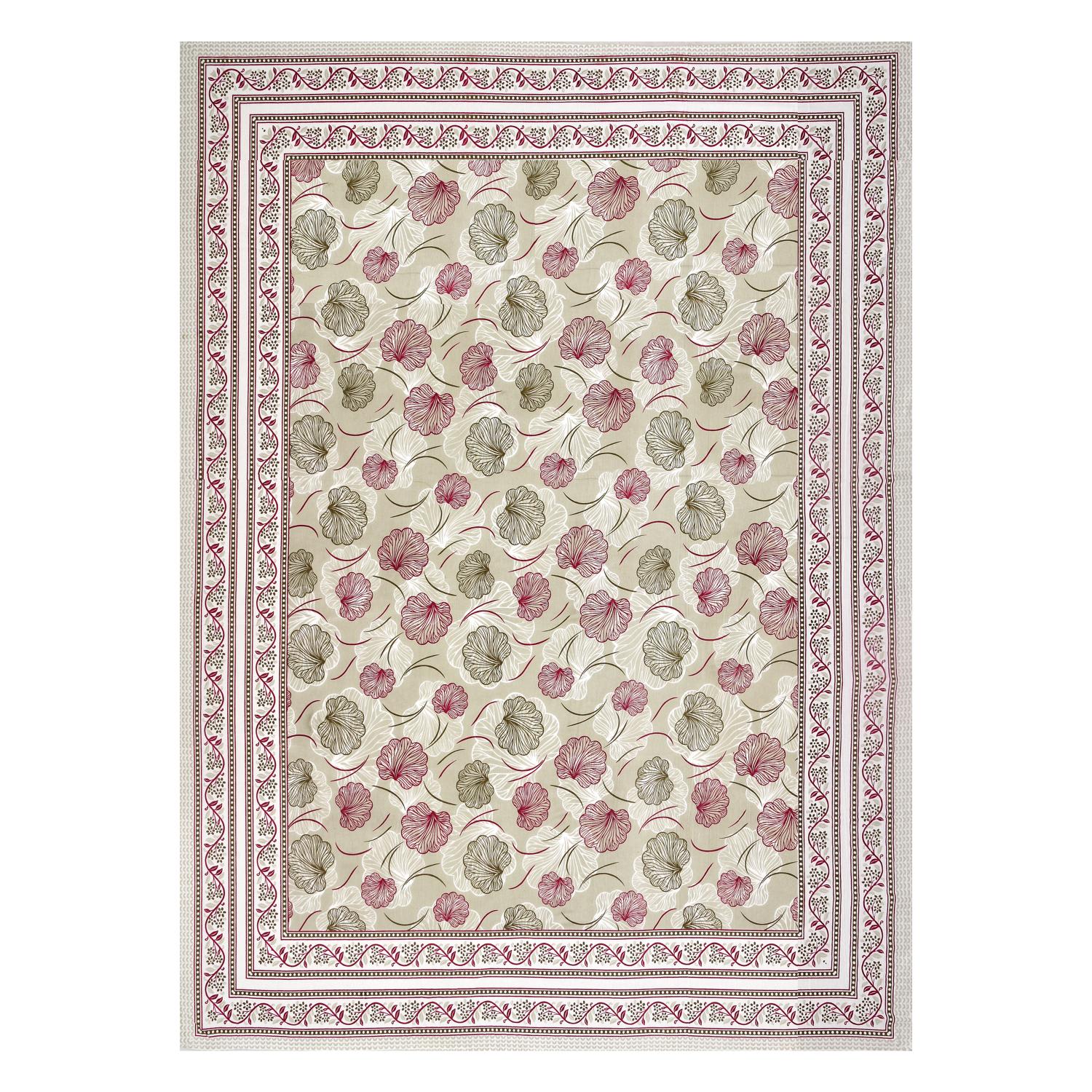 Cotton Jaipuri Diwan Size  Bedsheet With 2 Zipper Pillow Cover (Size 70*100)