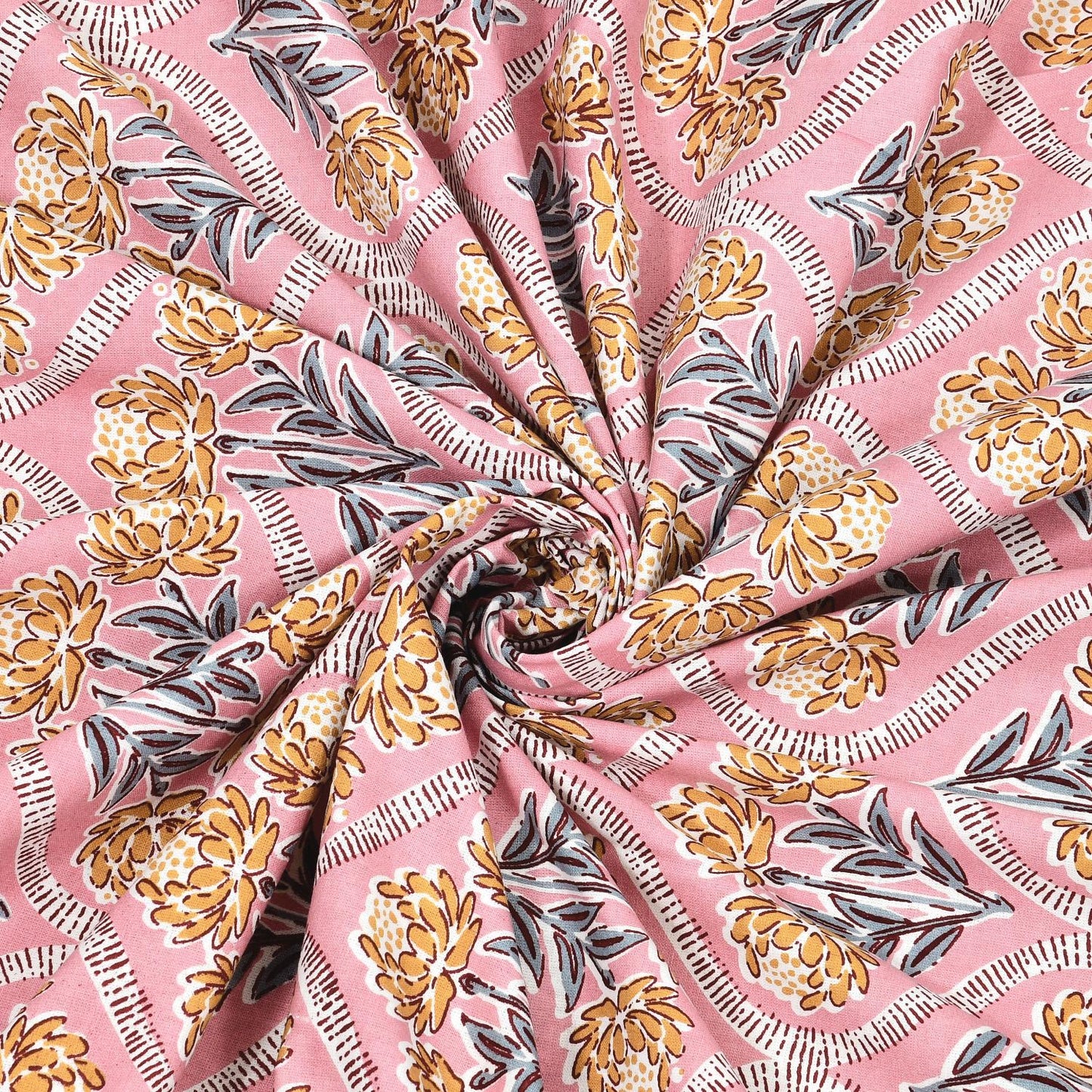 Cotton Jaipuri Diwan Size  Bedsheet With 2 Zipper Pillow Cover (Size 70*100)