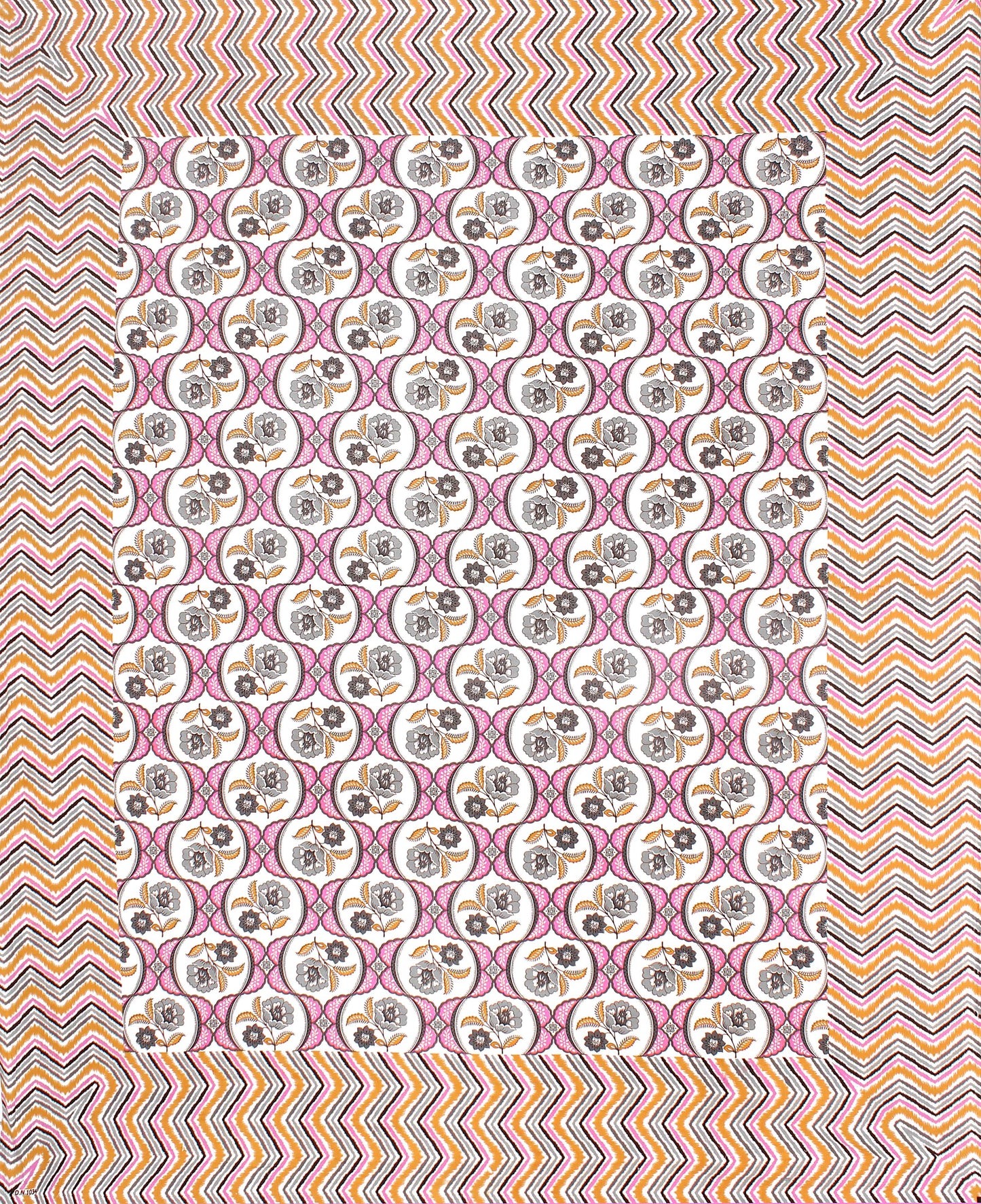 Cotton King Jaipuri Prints Flat Bedsheet (Pack of 1, Multicolor)
