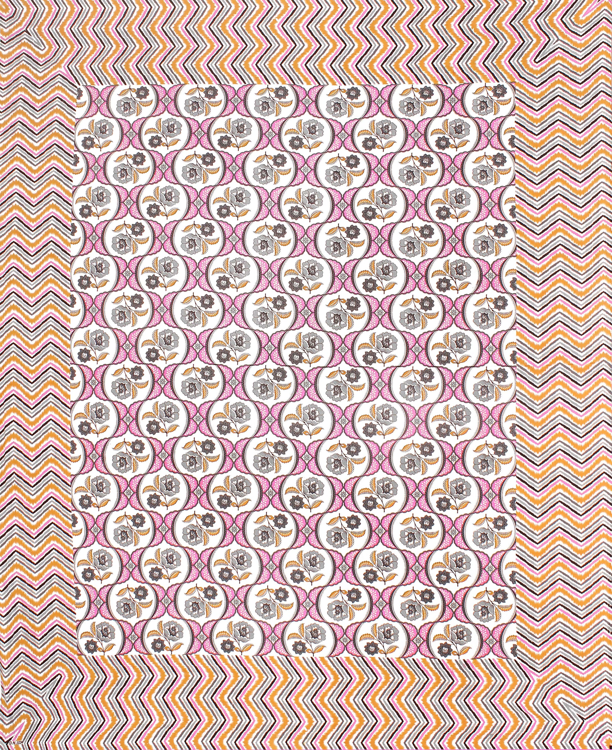 Cotton King Jaipuri Prints Flat Bedsheet (Pack of 1, Multicolor)