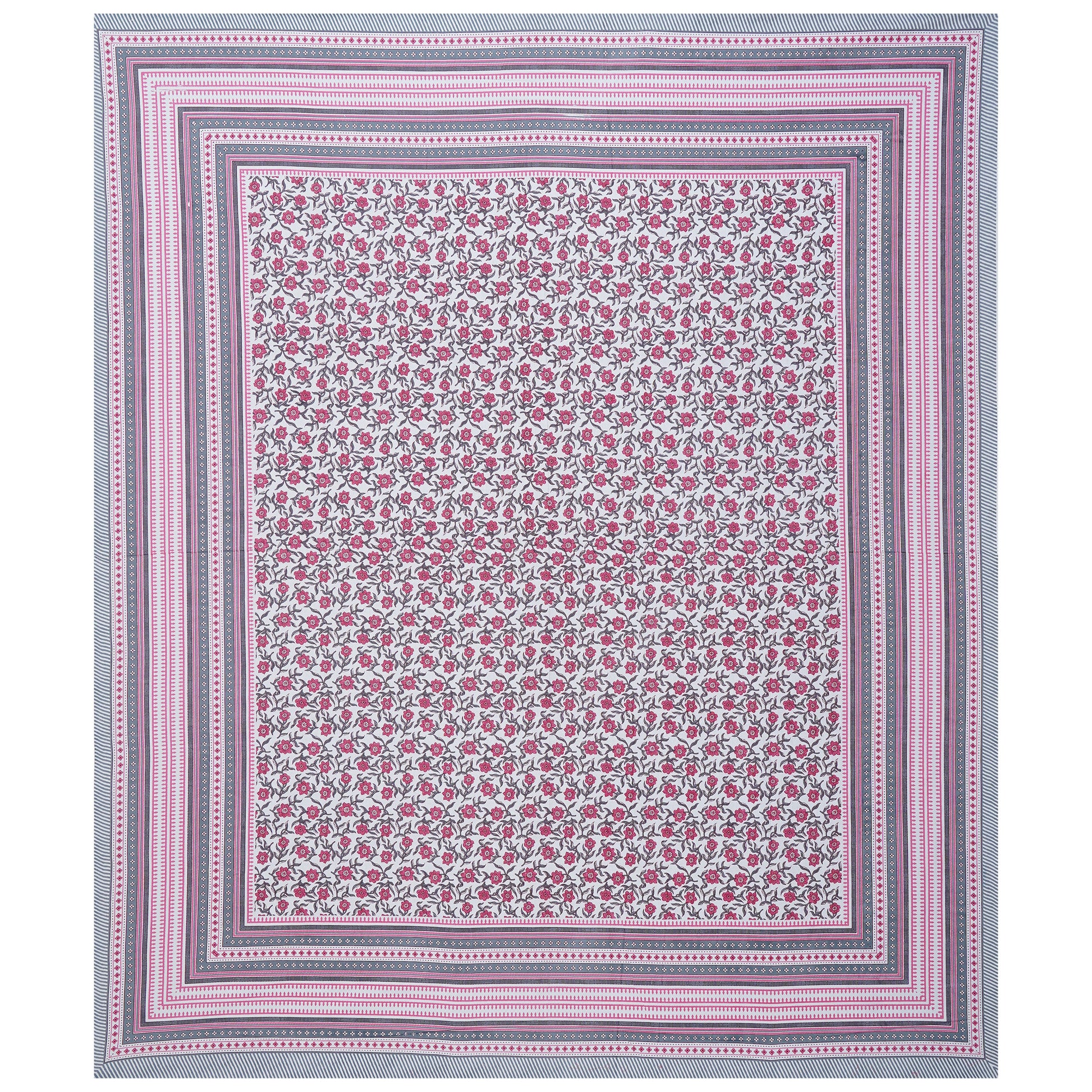 Cotton King Jaipuri Prints Flat Bedsheet (Pack of 1, Multicolor)