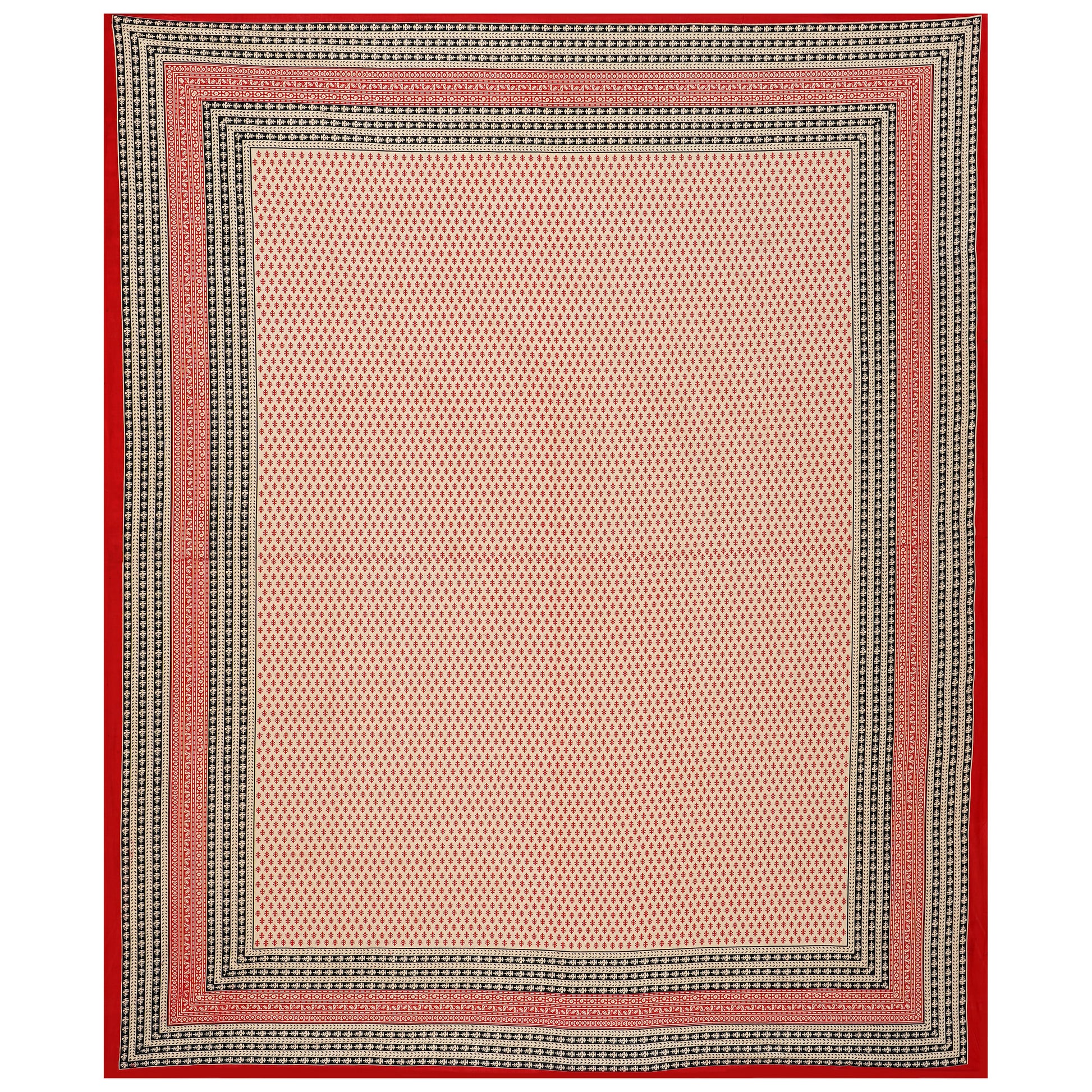 Cotton King Jaipuri Prints Flat Bedsheet (Pack of 1, Multicolor)