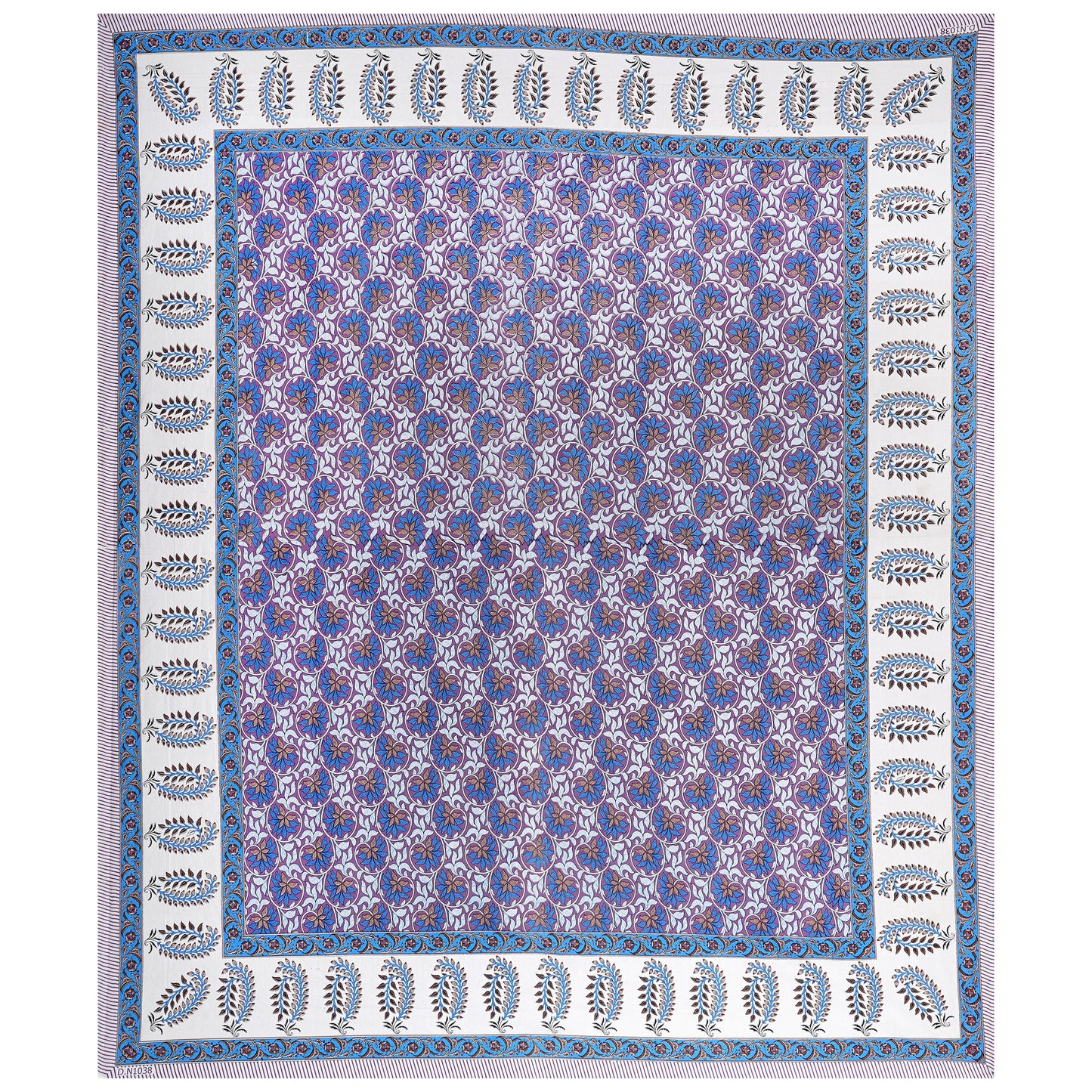 Cotton King Jaipuri Prints Flat Bedsheet (Pack of 1, Multicolor)