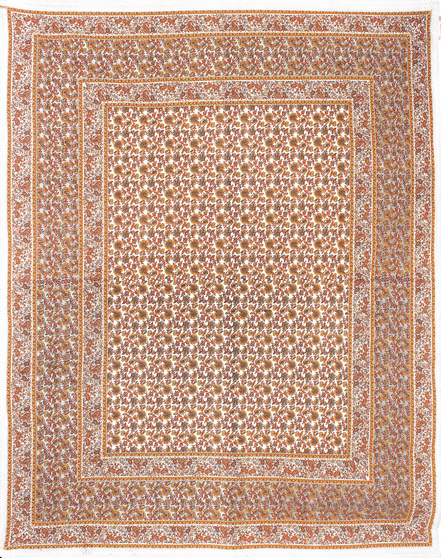 Cotton King Jaipuri Prints Flat Bedsheet (Pack of 1, Multicolor)