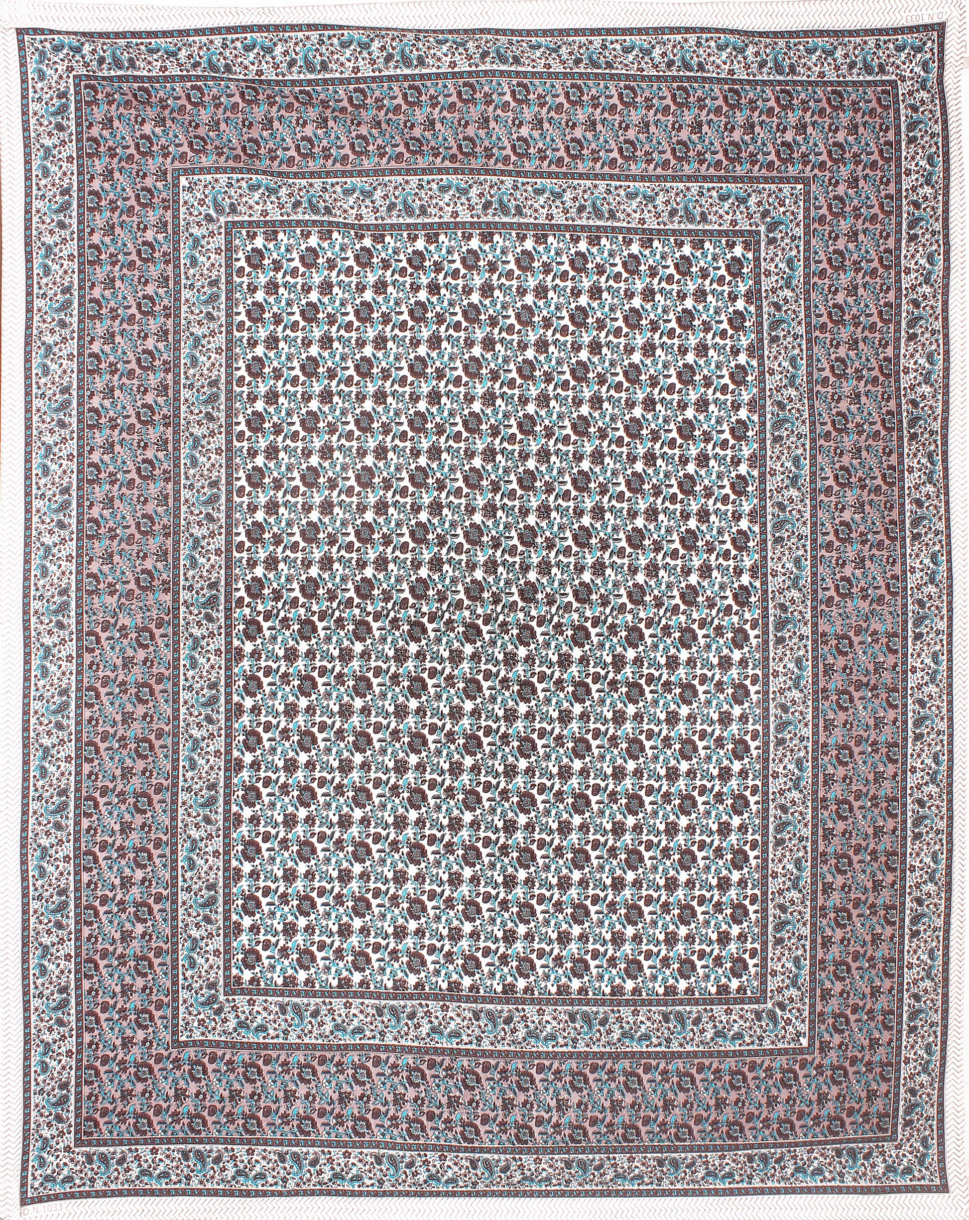 Cotton King Jaipuri Prints Flat Bedsheet (Pack of 1, Multicolor)