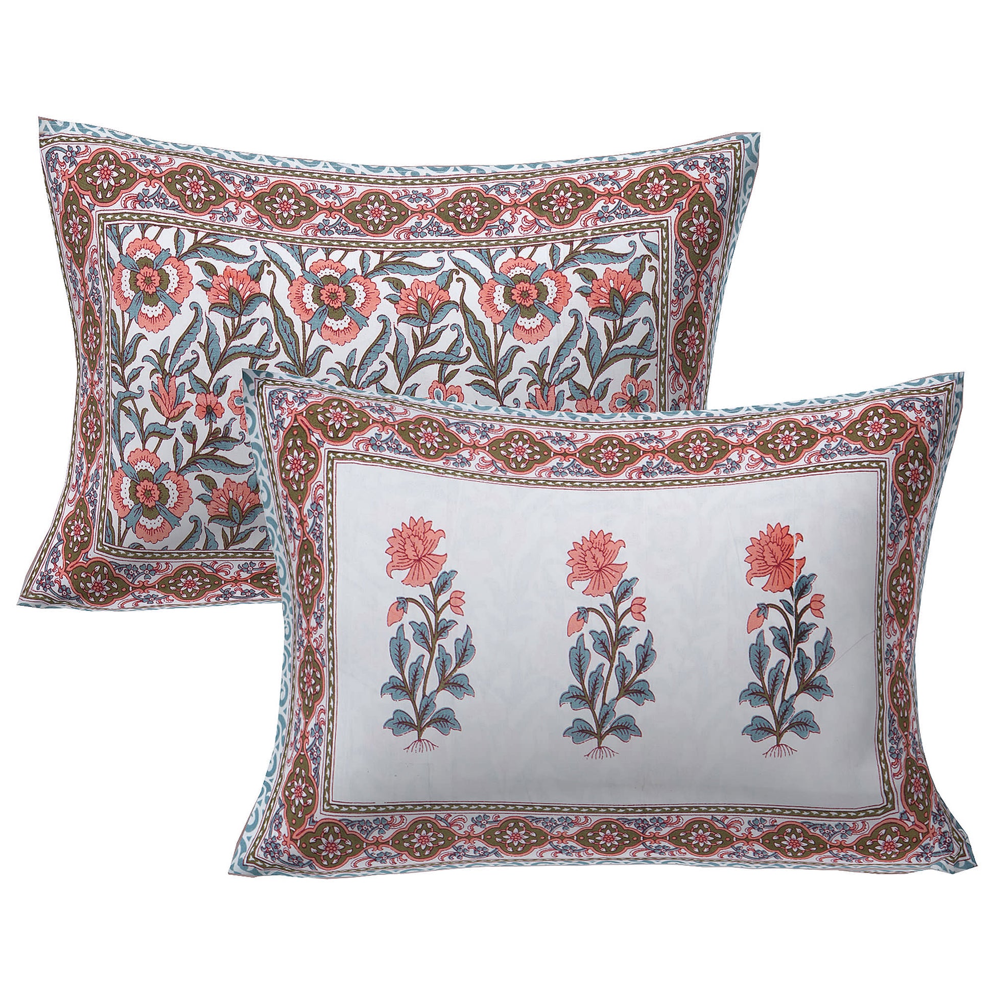 Cotton King Jaipuri Prints Flat Bedsheet (Pack of 1, Multicolor)