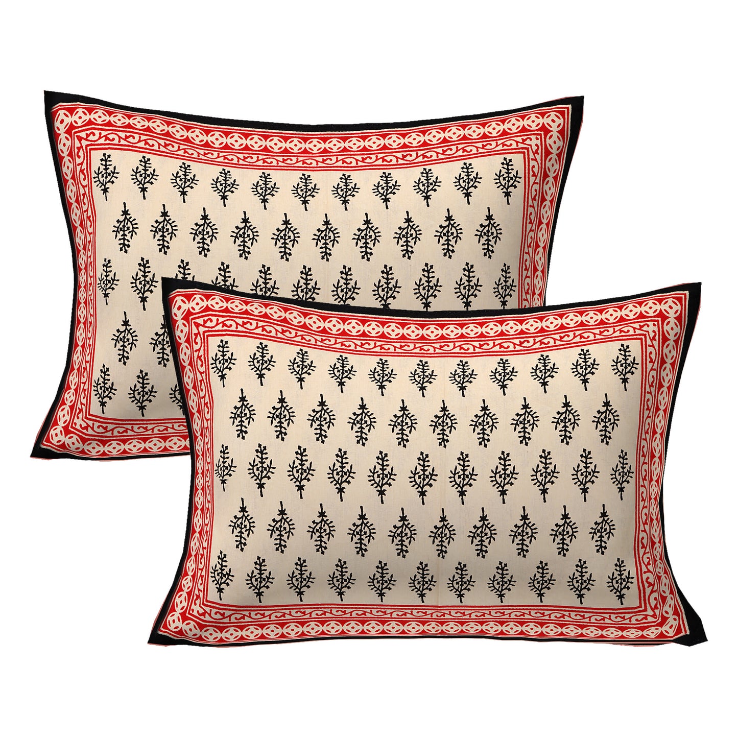 Cotton King Jaipuri Prints Flat Bedsheet (Pack of 1, Multicolor)