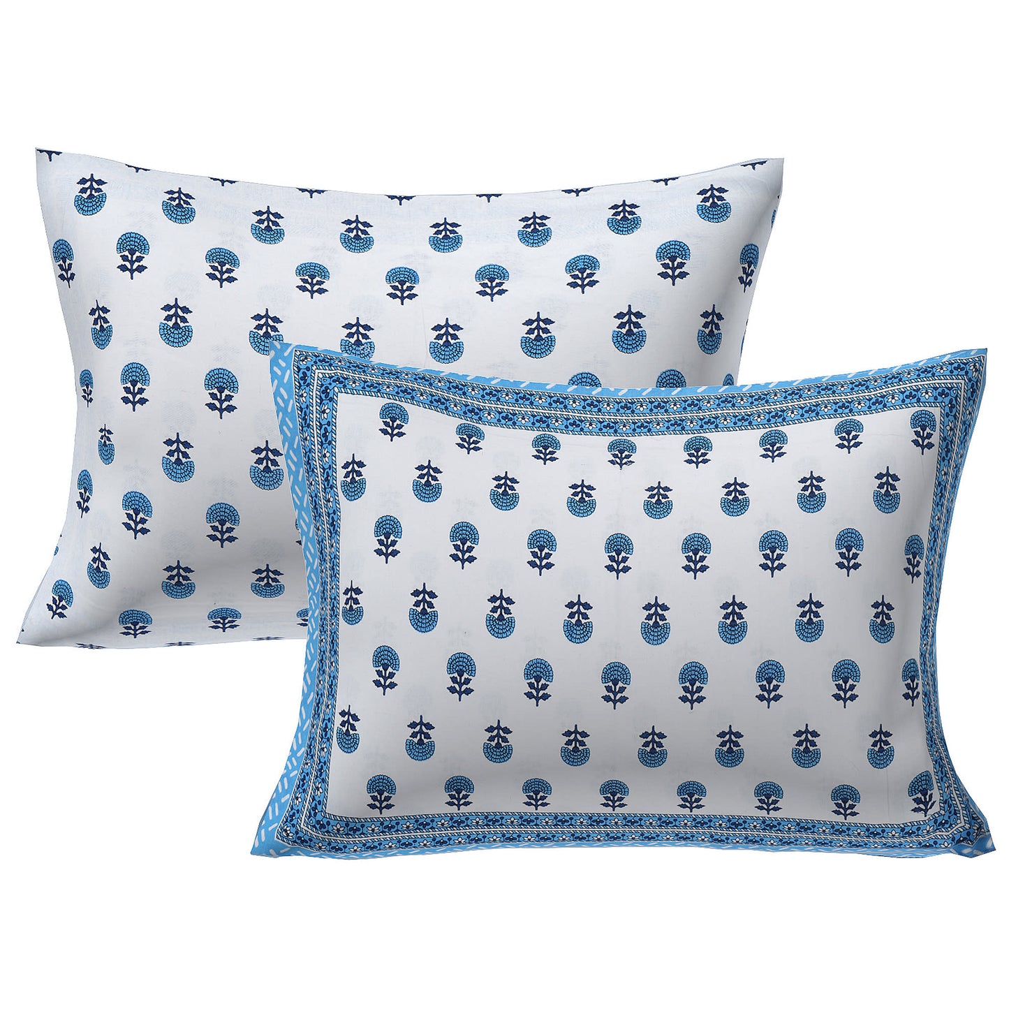 Cotton King Jaipuri Prints Flat Bedsheet (Pack of 1, Multicolor)