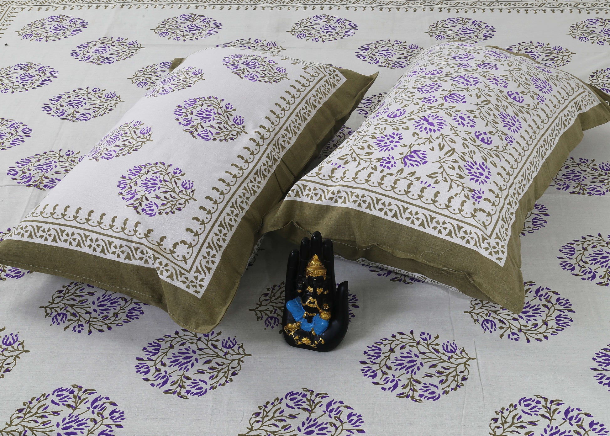 Cotton King Jaipuri Prints Flat Bedsheet (Pack of 1, Multicolor)