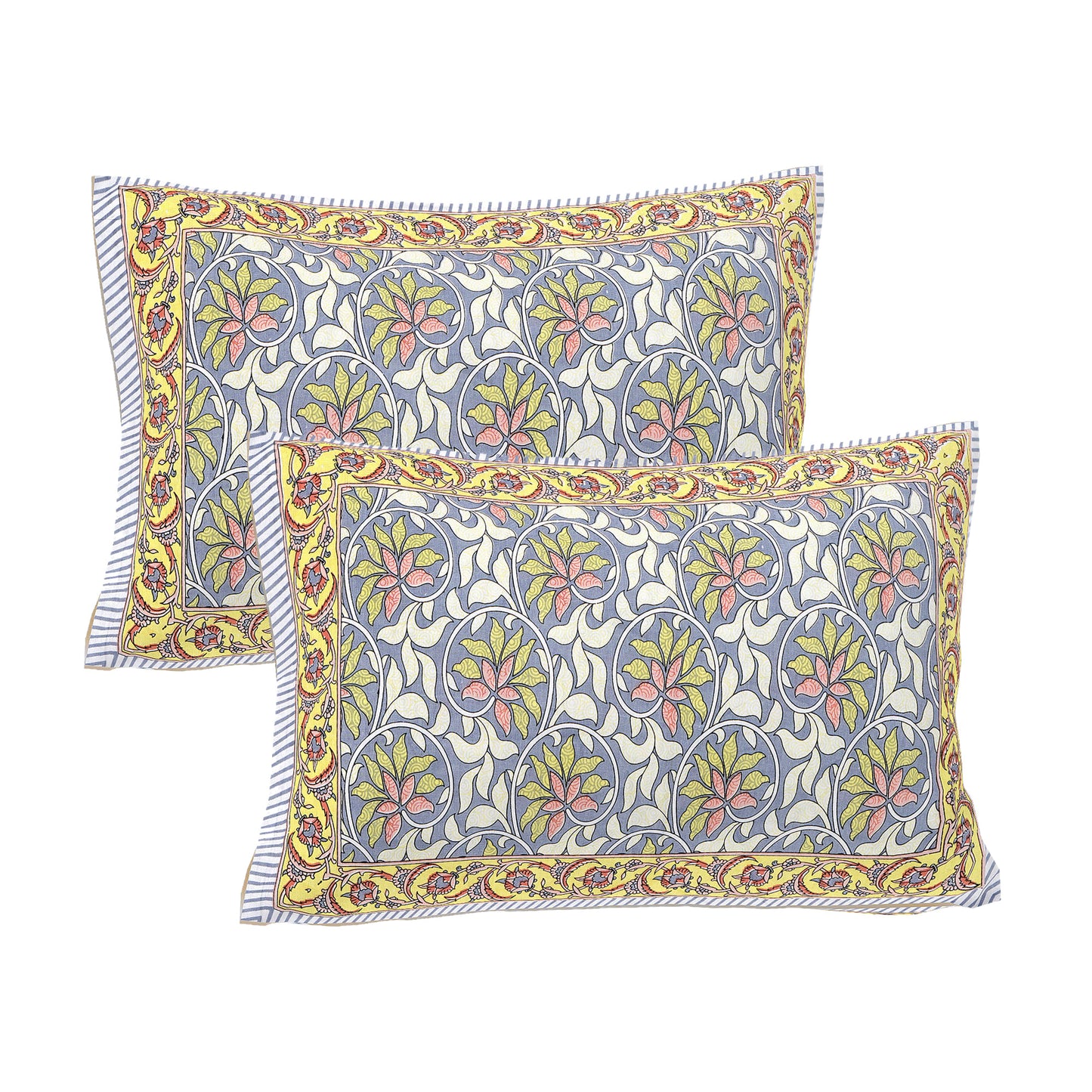 Cotton King Jaipuri Prints Flat Bedsheet (Pack of 1, Multicolor)