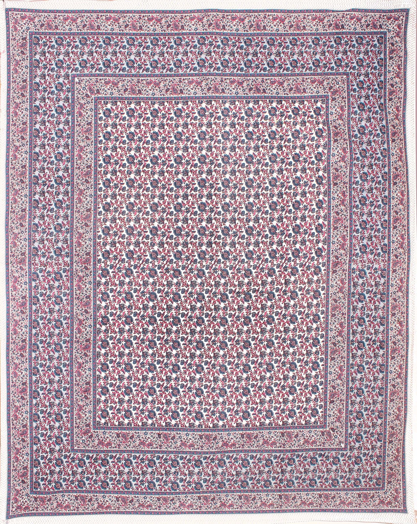 Cotton King Jaipuri Prints Flat Bedsheet (Pack of 1, Multicolor)