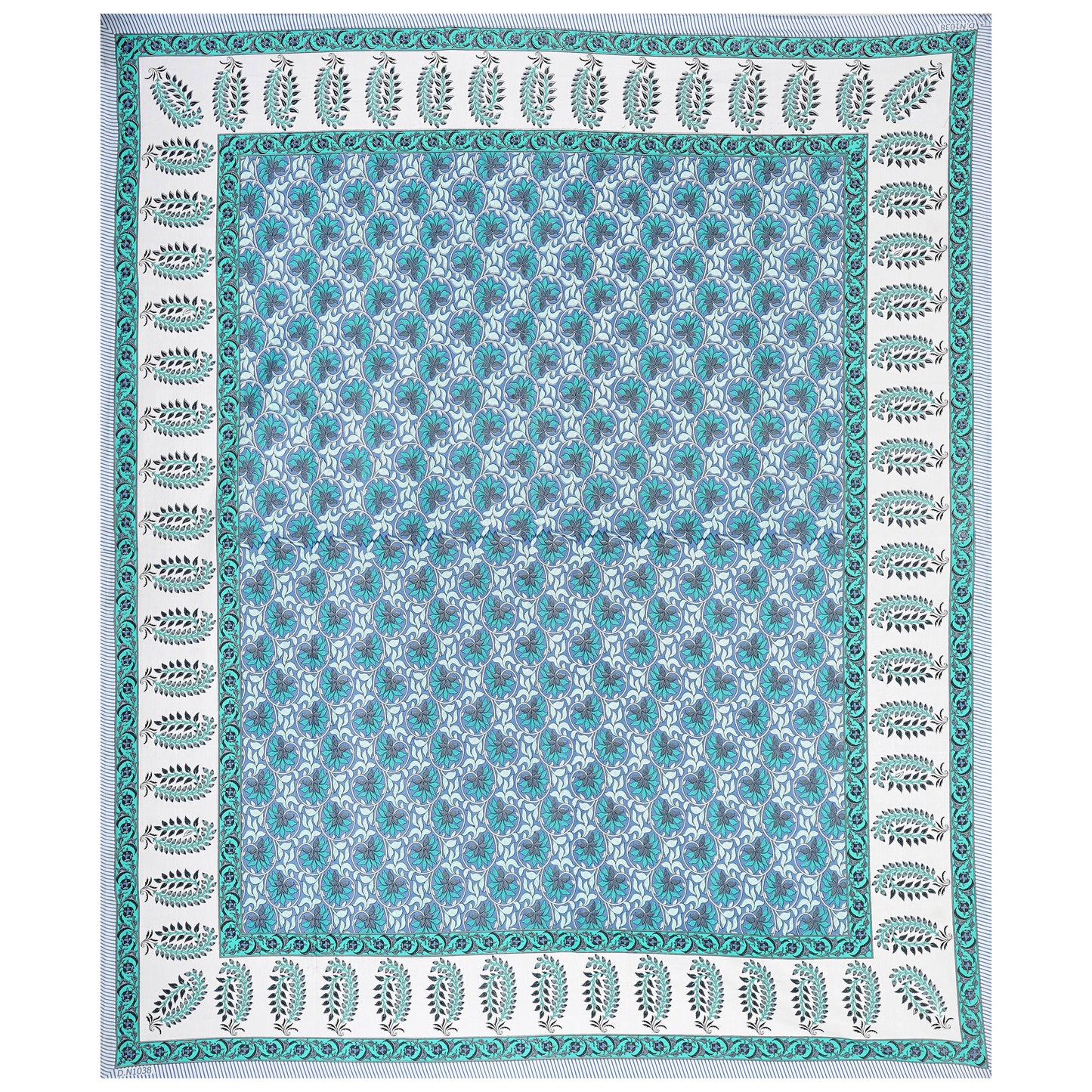 Cotton King Jaipuri Prints Flat Bedsheet (Pack of 1, Multicolor)