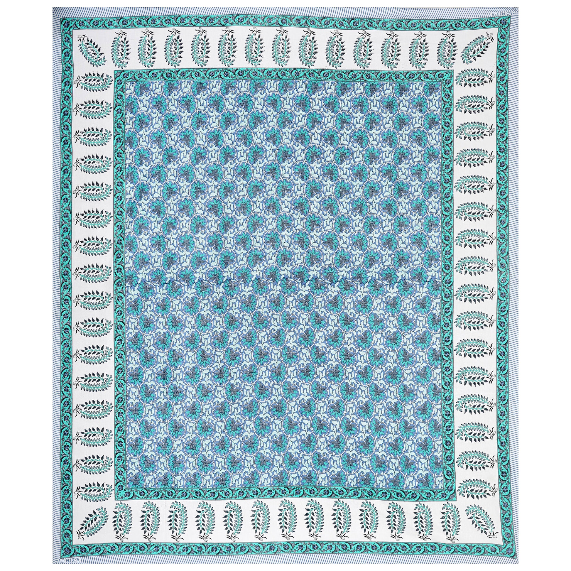 Cotton King Jaipuri Prints Flat Bedsheet (Pack of 1, Multicolor)