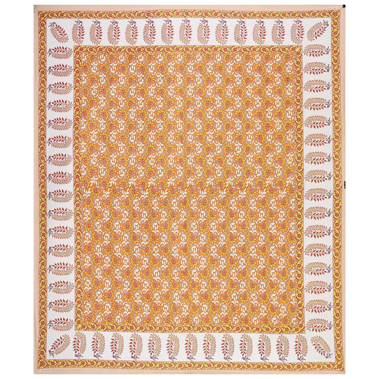 Cotton King Jaipuri Prints Flat Bedsheet (Pack of 1, Multicolor)