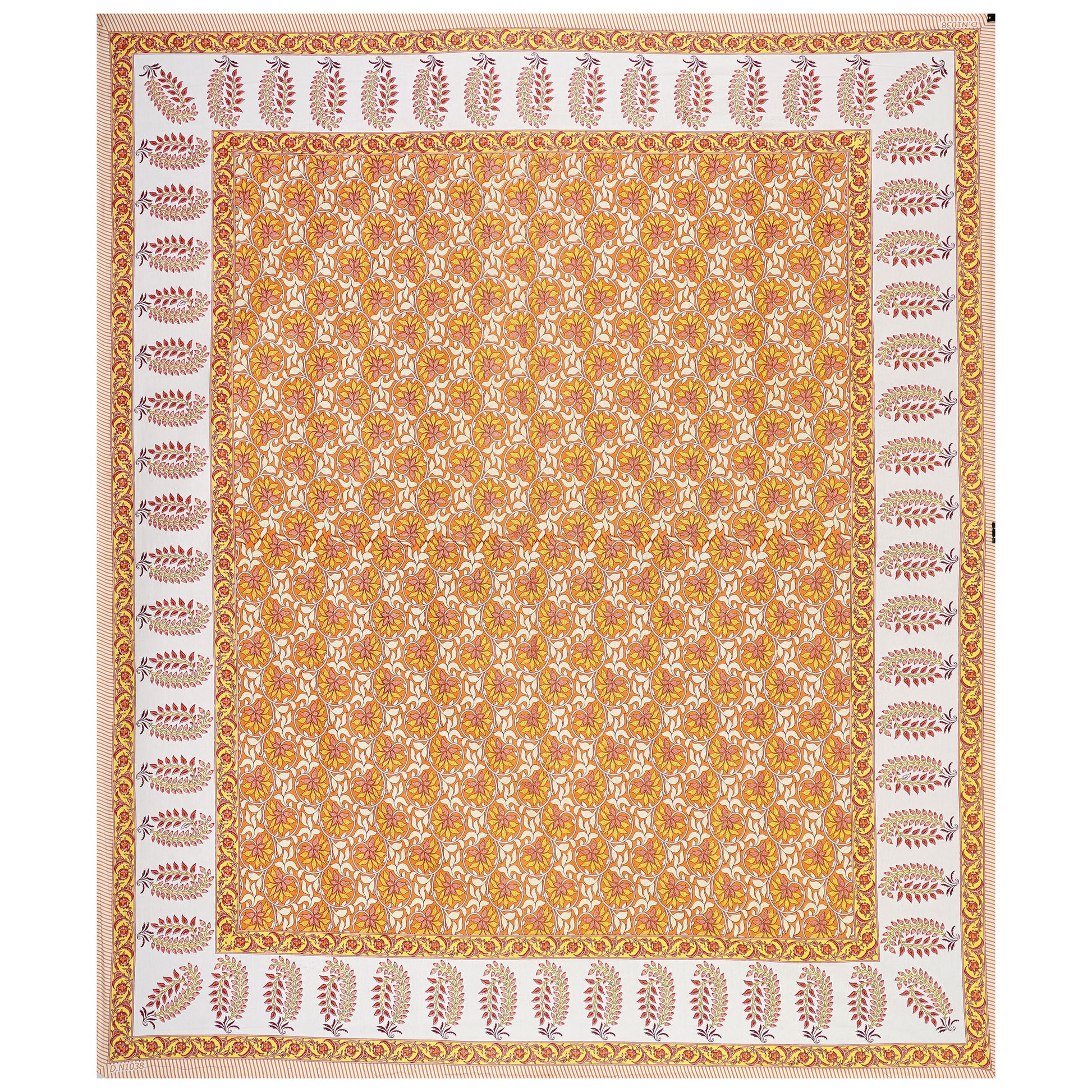 Cotton King Jaipuri Prints Flat Bedsheet (Pack of 1, Multicolor)