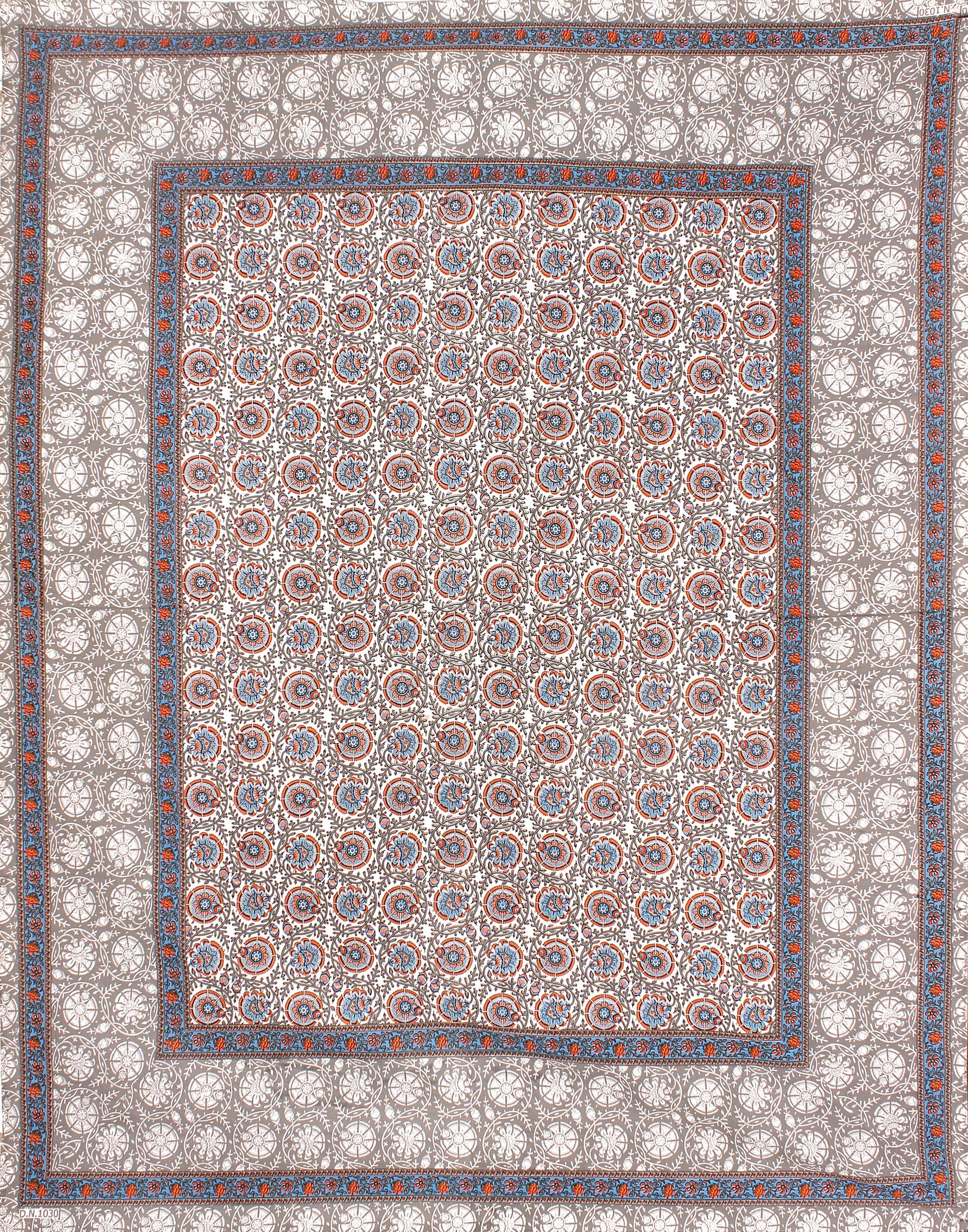 Cotton King Jaipuri Prints Flat Bedsheet (Pack of 1, Multicolor)