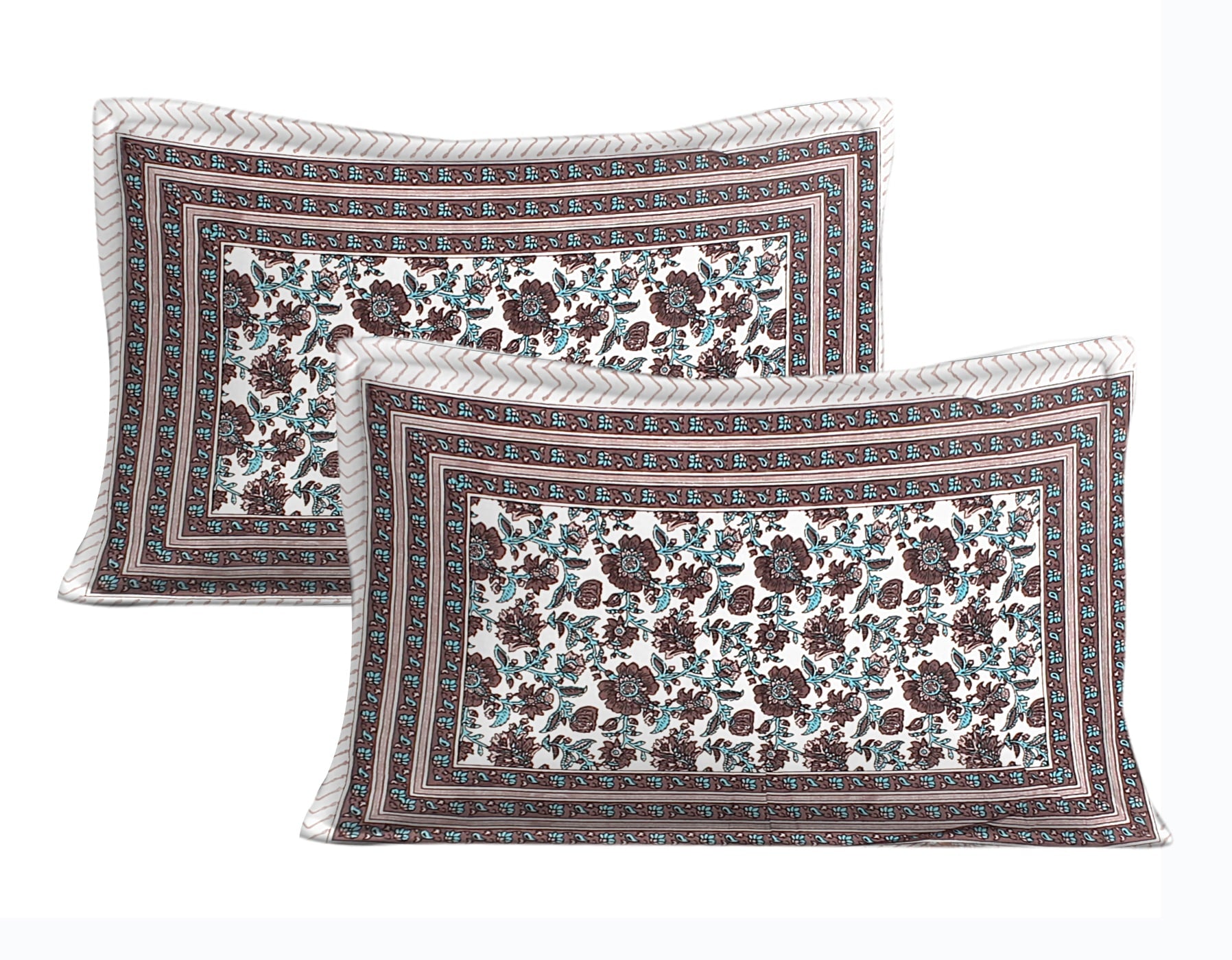 Cotton King Jaipuri Prints Flat Bedsheet (Pack of 1, Multicolor)