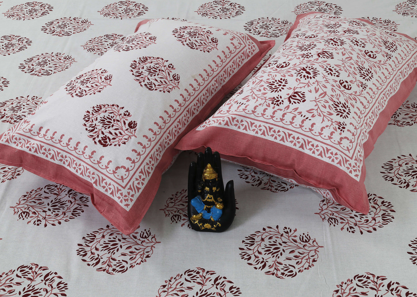 Cotton King Jaipuri Prints Flat Bedsheet (Pack of 1, Multicolor)
