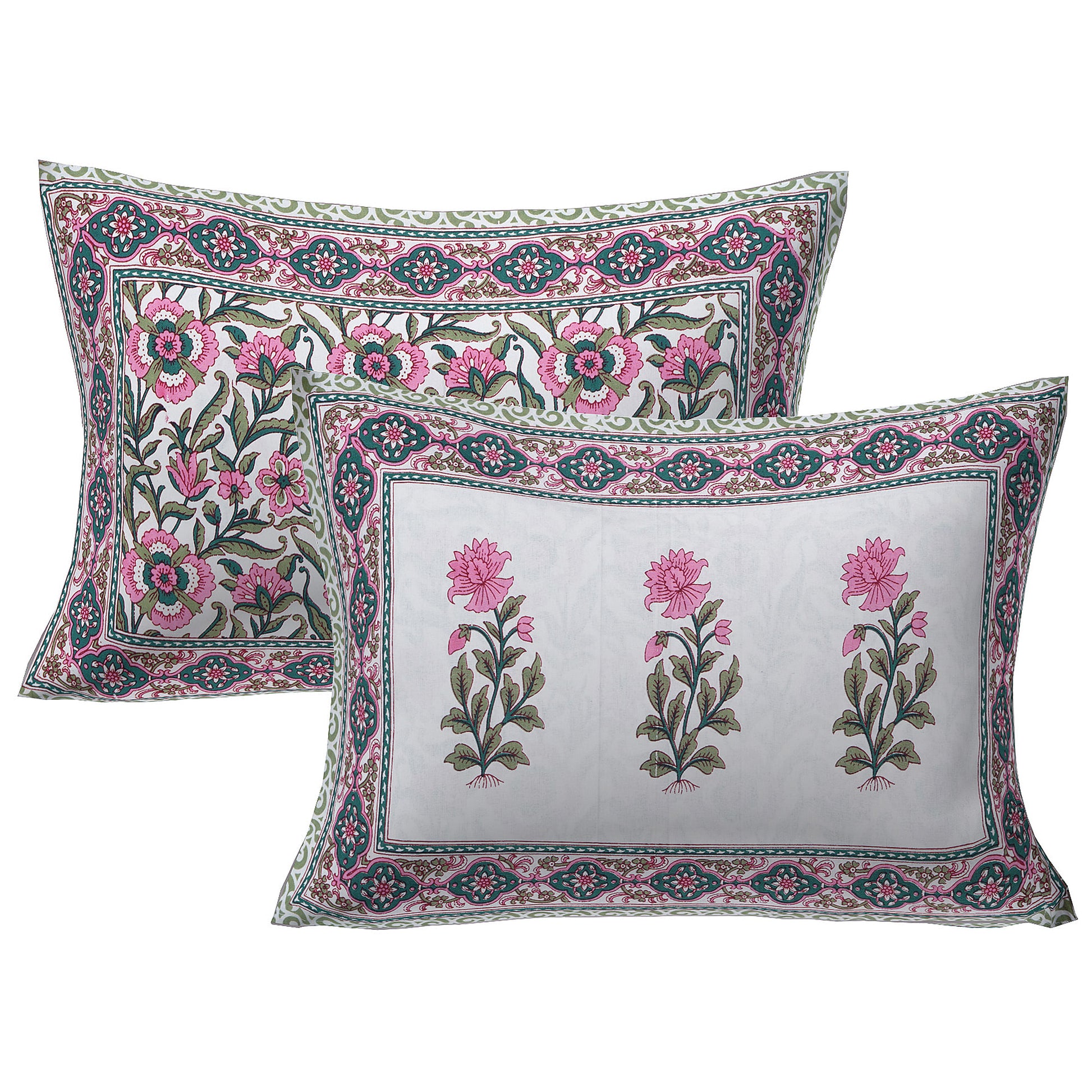 Cotton King Jaipuri Prints Flat Bedsheet (Pack of 1, Multicolor)