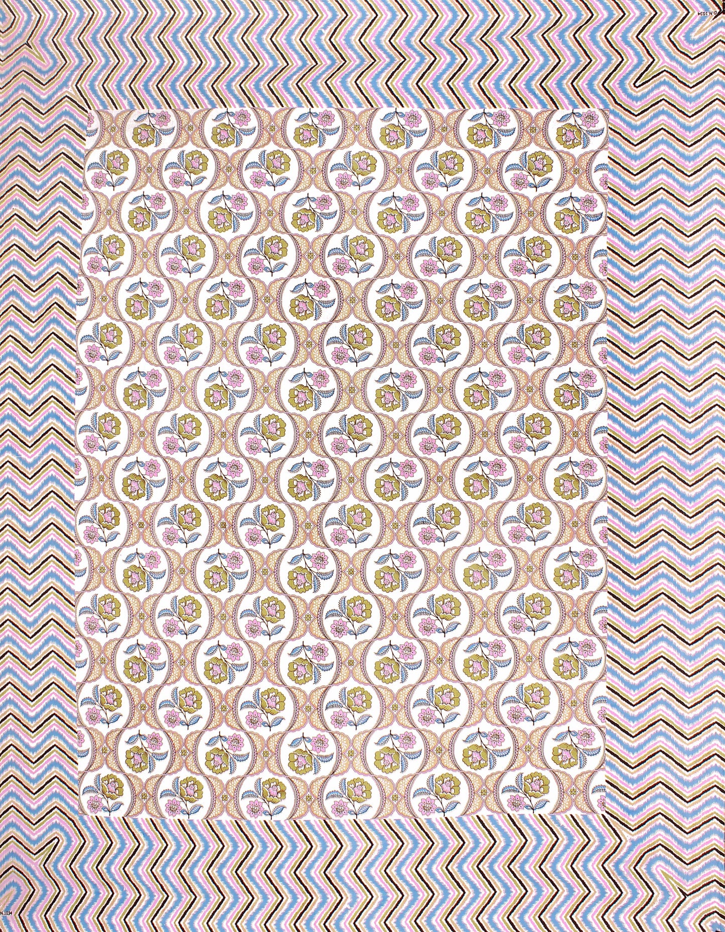 Cotton King Jaipuri Prints Flat Bedsheet (Pack of 1, Multicolor)