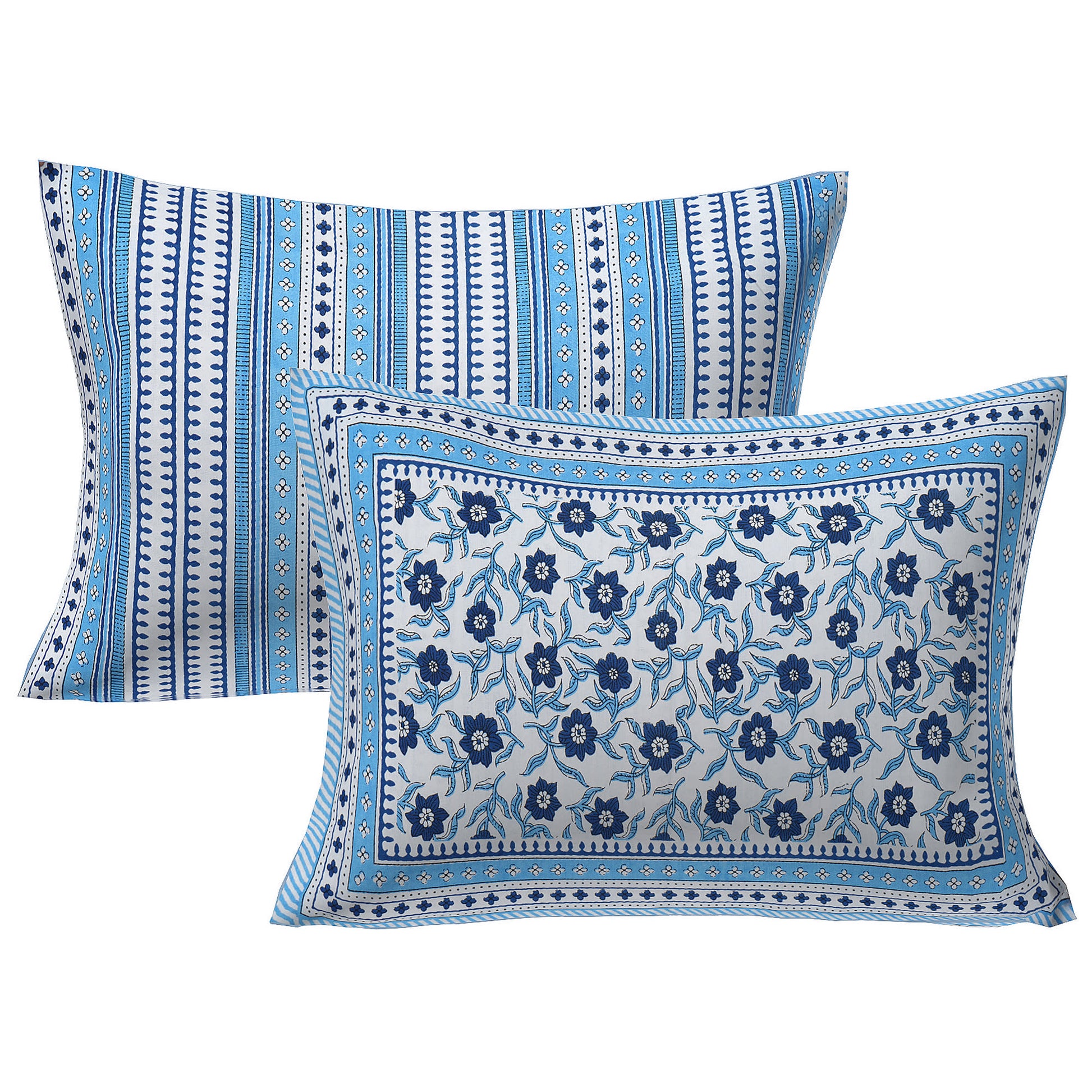 Cotton King Jaipuri Prints Flat Bedsheet (Pack of 1, Multicolor)