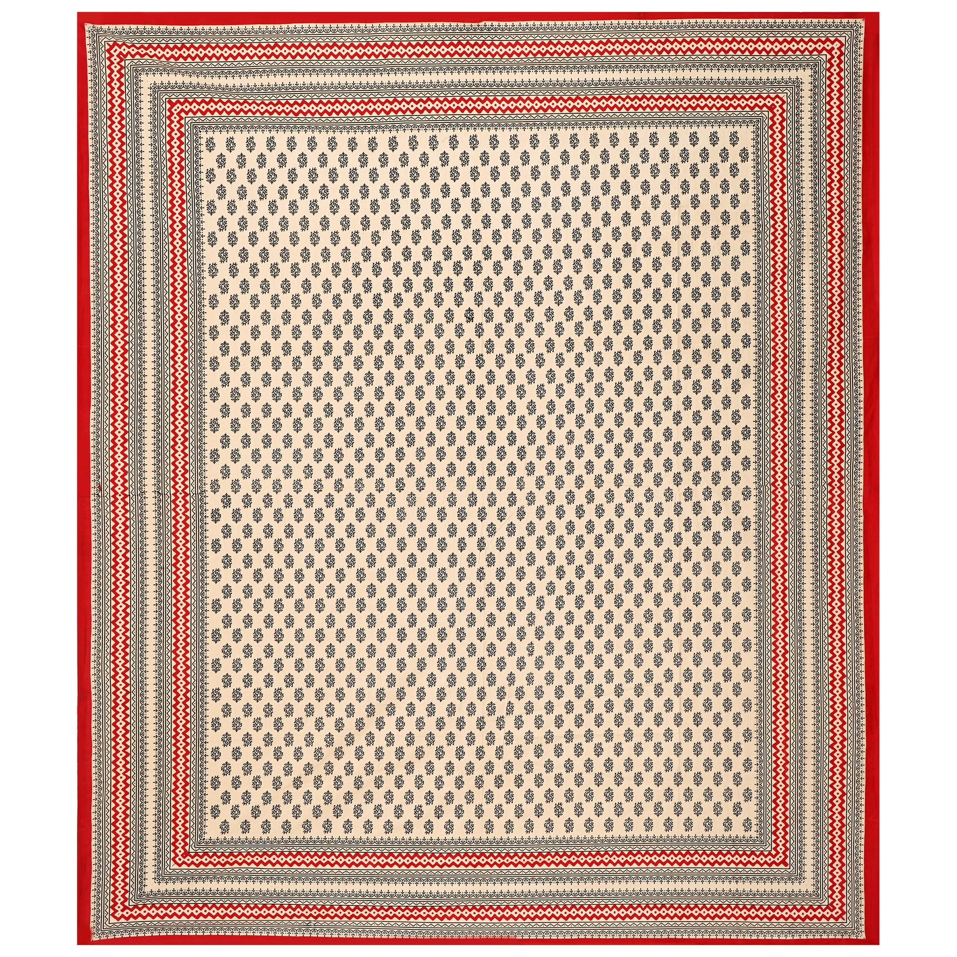 Cotton King Jaipuri Prints Flat Bedsheet (Pack of 1, Multicolor)