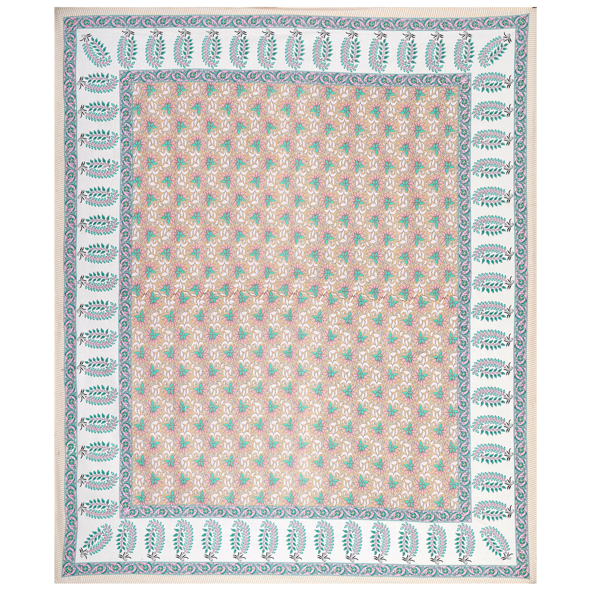 Cotton King Jaipuri Prints Flat Bedsheet (Pack of 1, Multicolor)