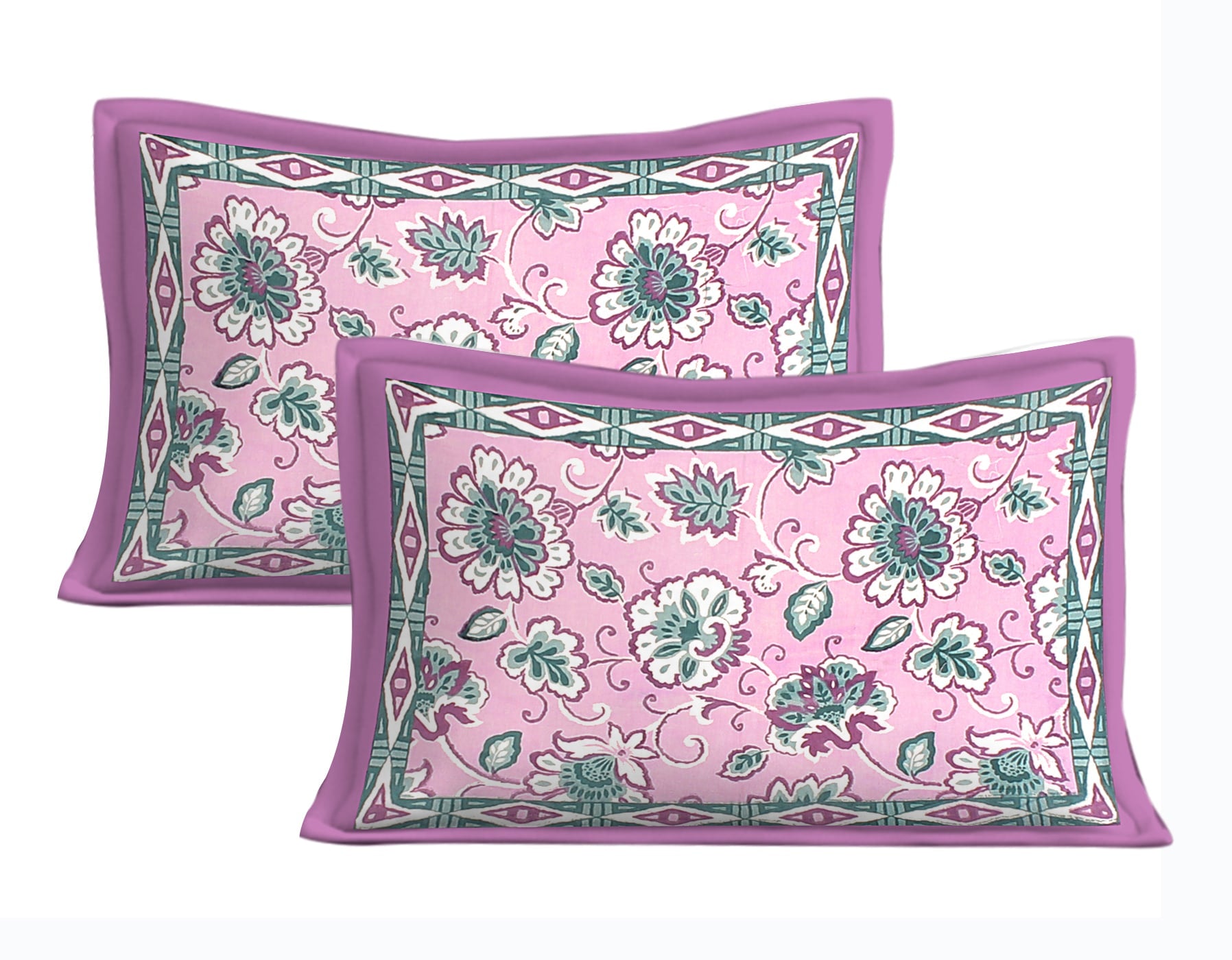 Cotton King Jaipuri Prints Flat Bedsheet (Pack of 1, Multicolor)