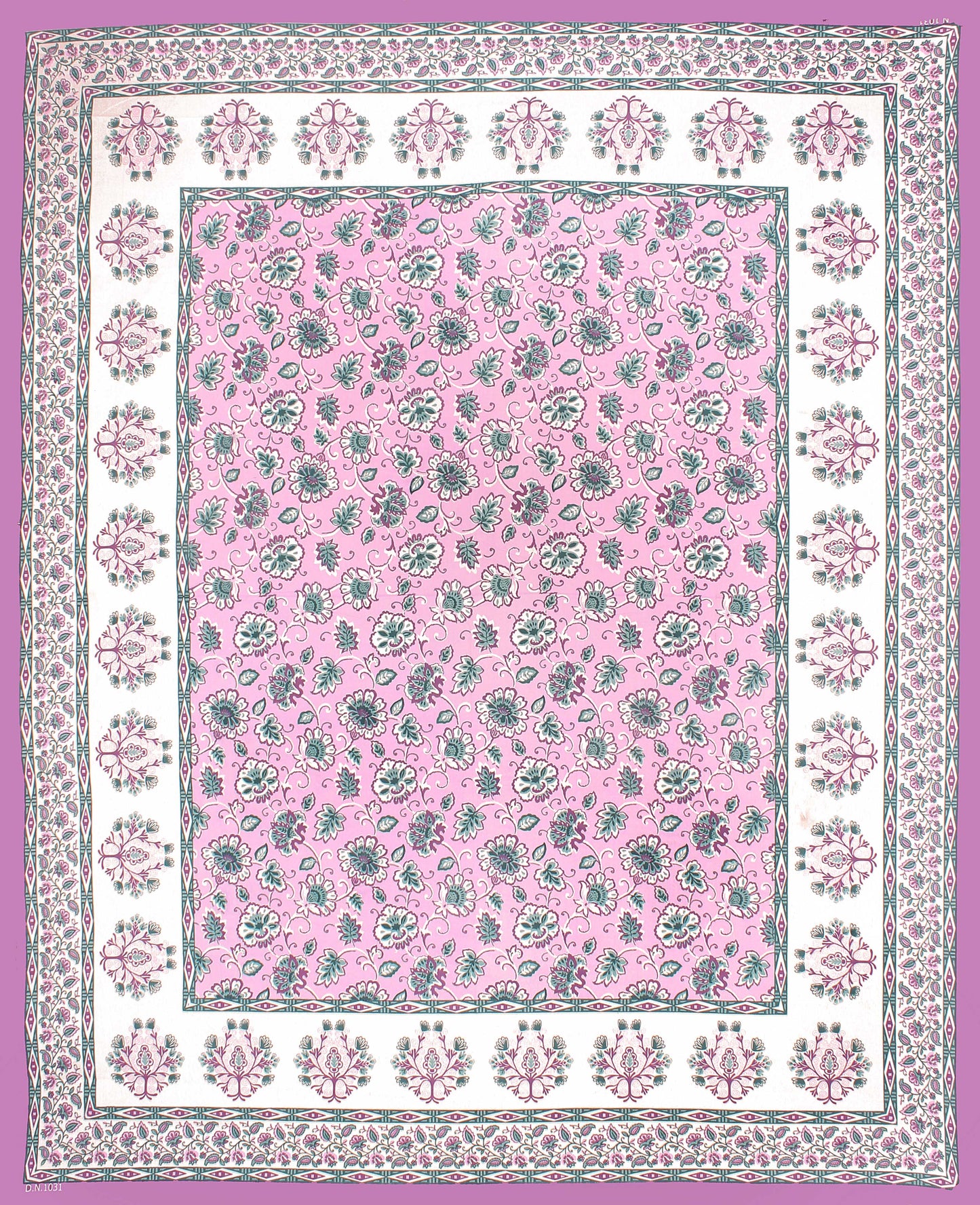 Cotton King Jaipuri Prints Flat Bedsheet (Pack of 1, Multicolor)